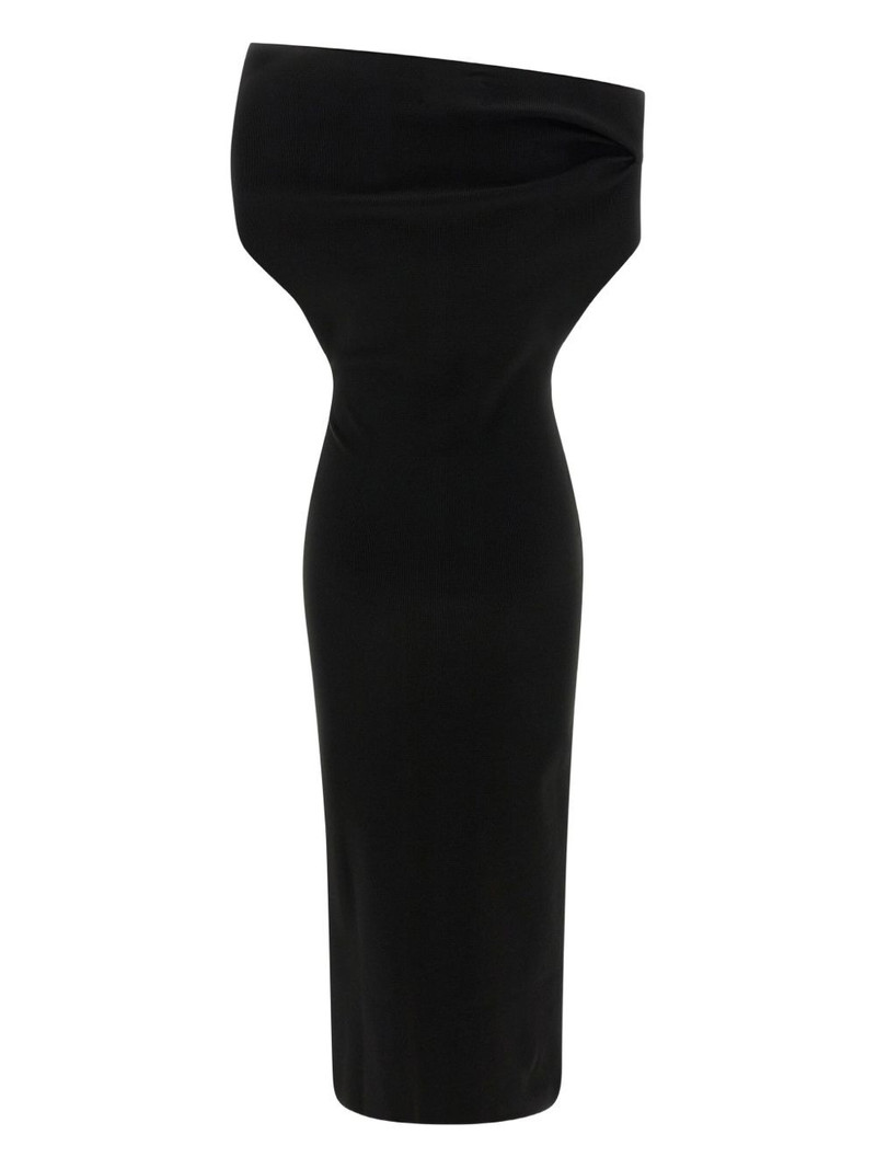 armarium off-shoulder ribbed-knit midi dress outlook