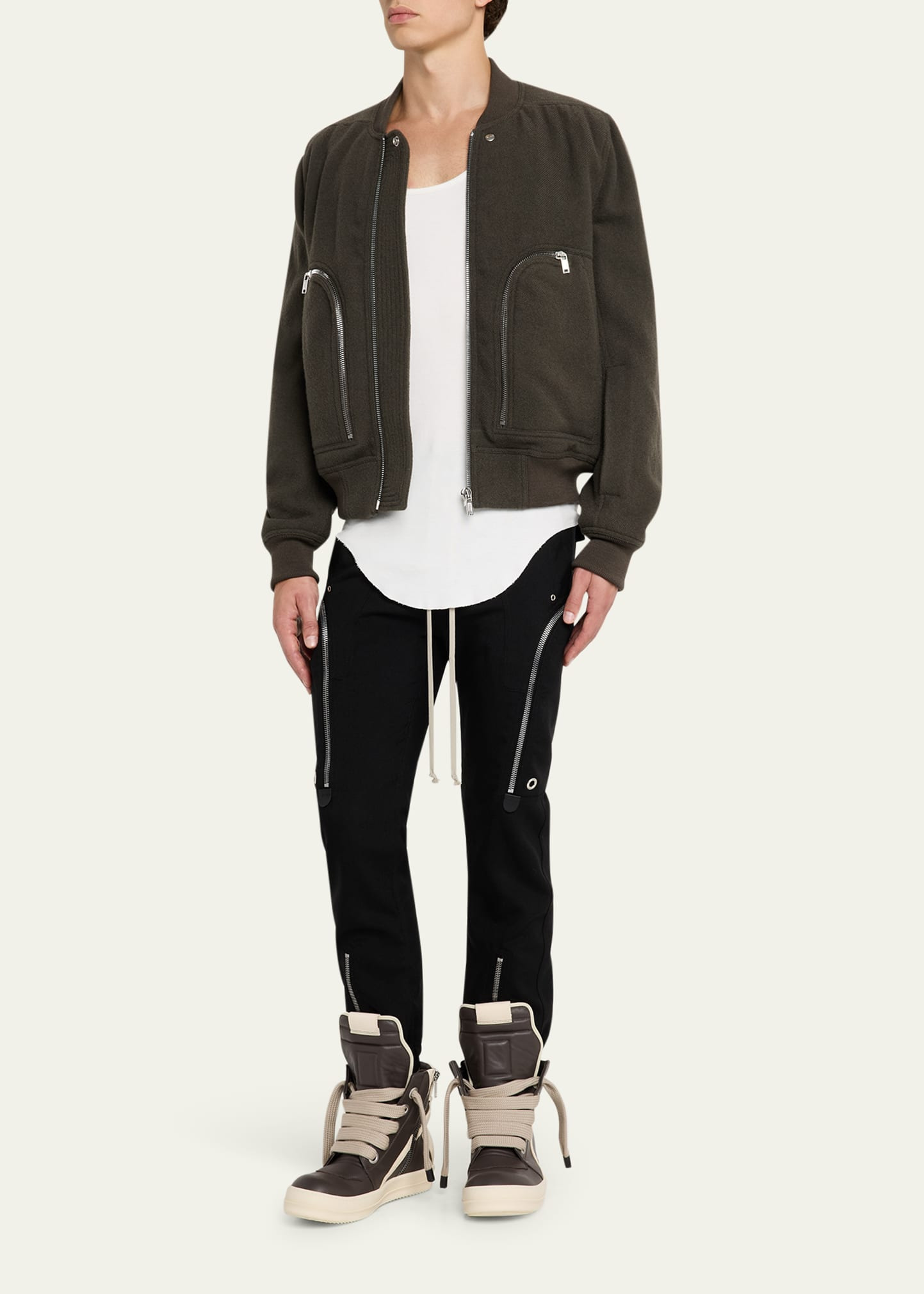Men's Wool Knit Full-Zip Bomber Jacket - 2