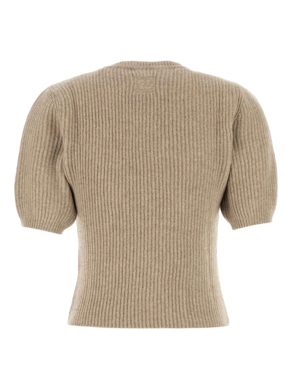 puff-sleeve ribbed T-shirt - 2