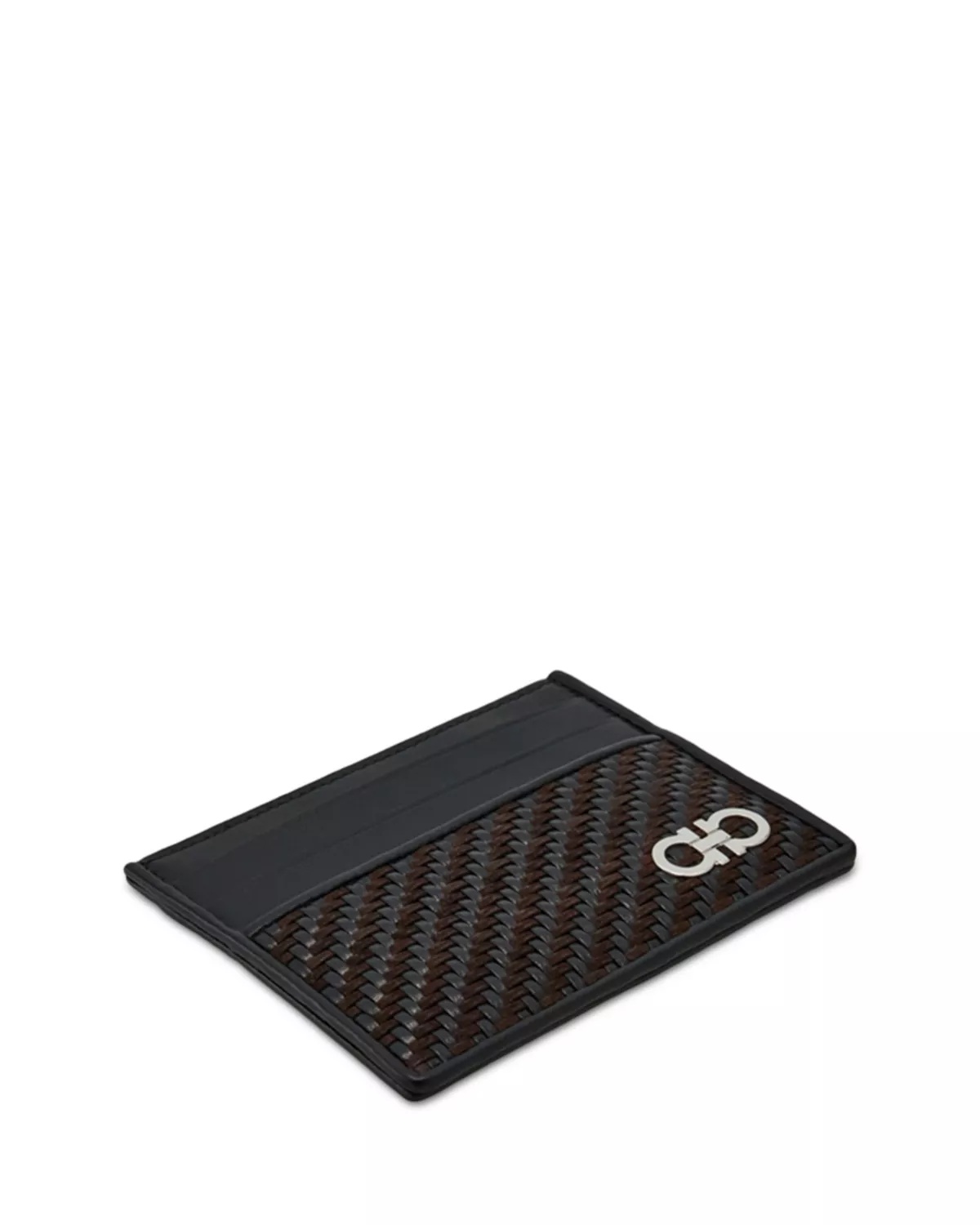Gancio Woven Leather Card Case - 2