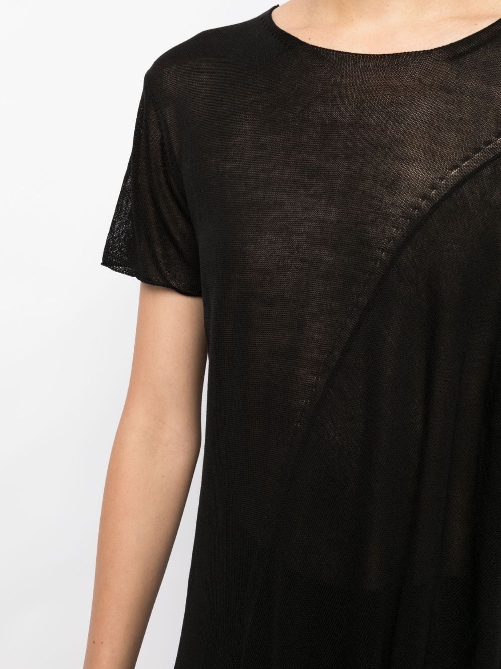 asymmetric semi-sheer T-shirt - 5