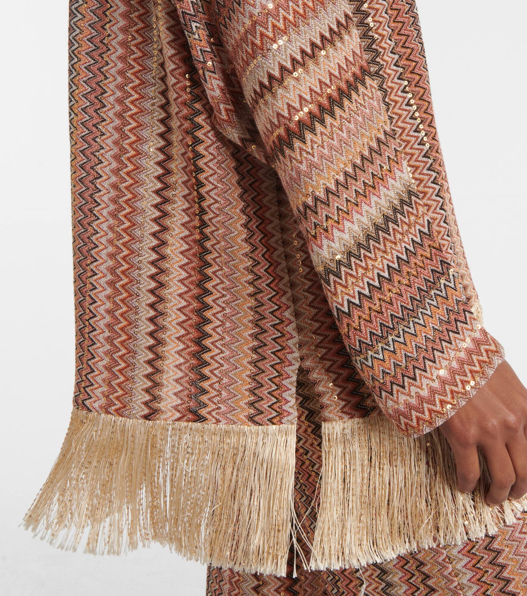 Zigzag fringed lamé blouse - 5