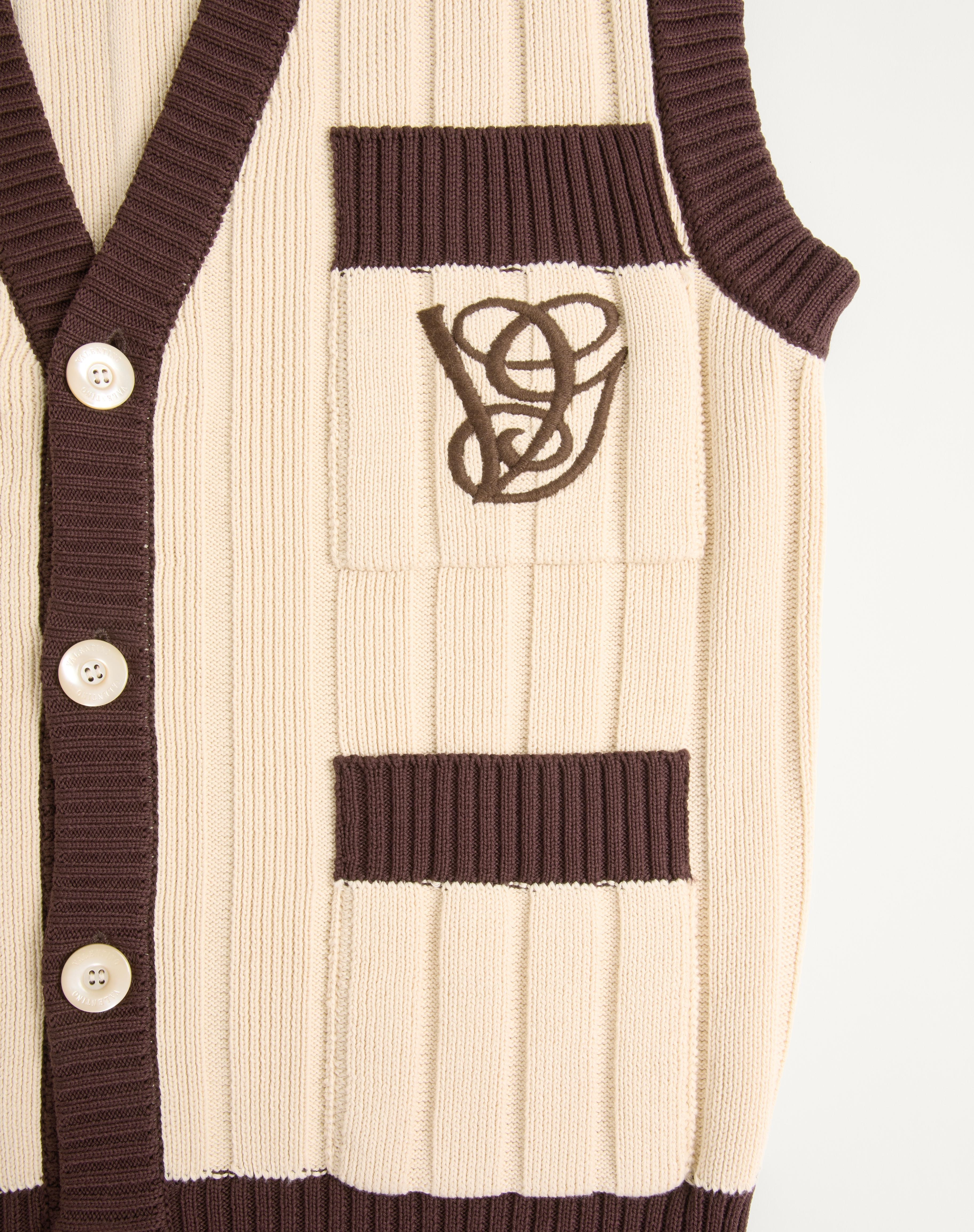 RIBBED COTTON VEST WITH VG EMBROIDERY - 8