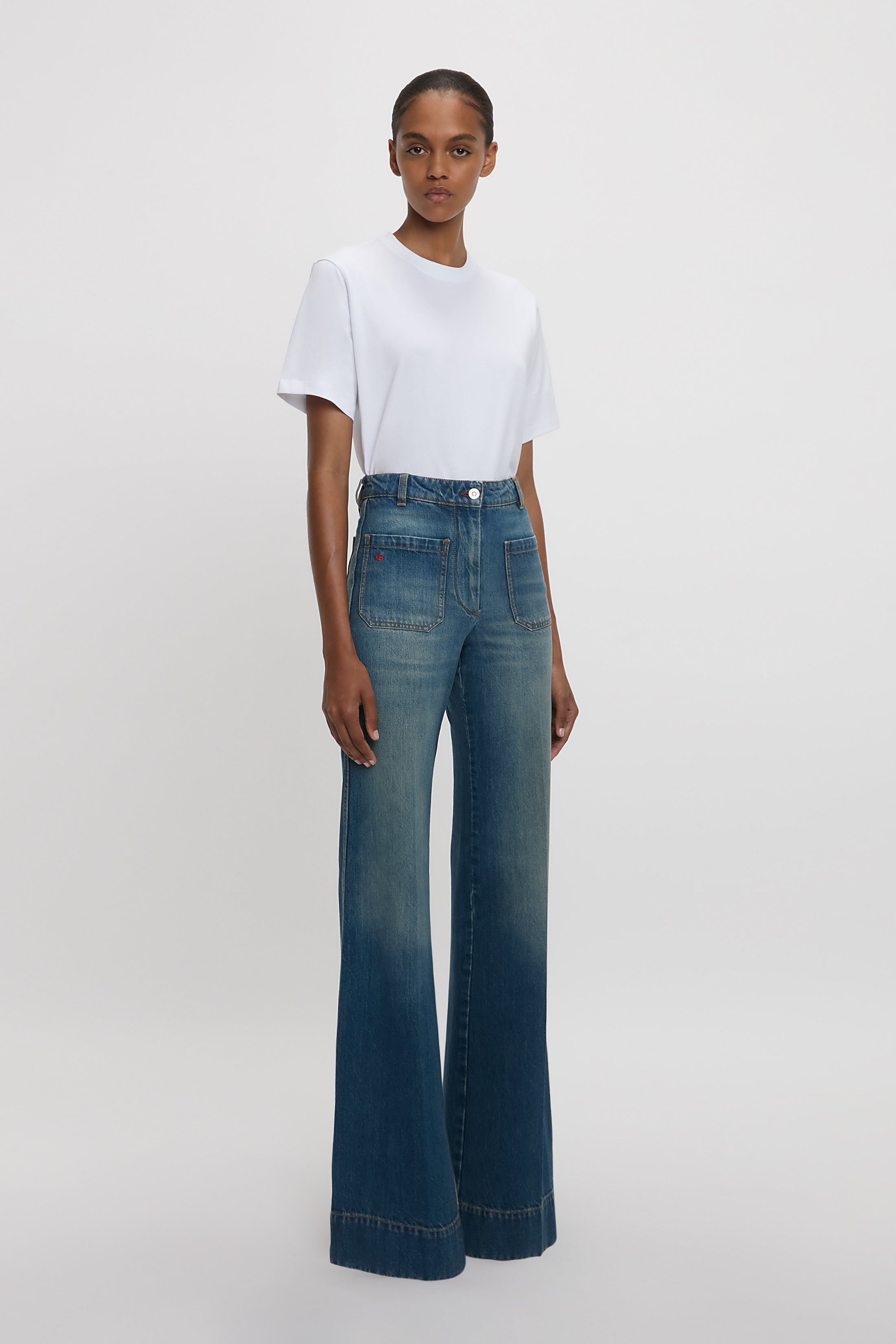Exclusive Alina High Waisted Stretch Jean In Mid Blue - 3