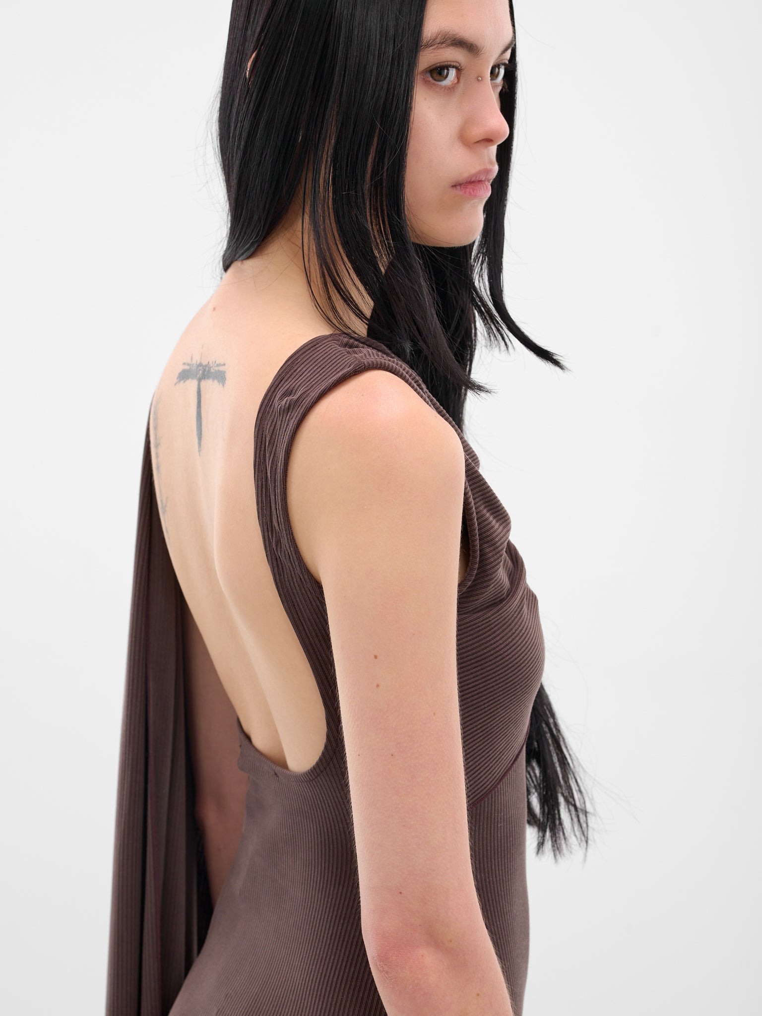 Brown Cedar Scarf Maxi Dress - 5