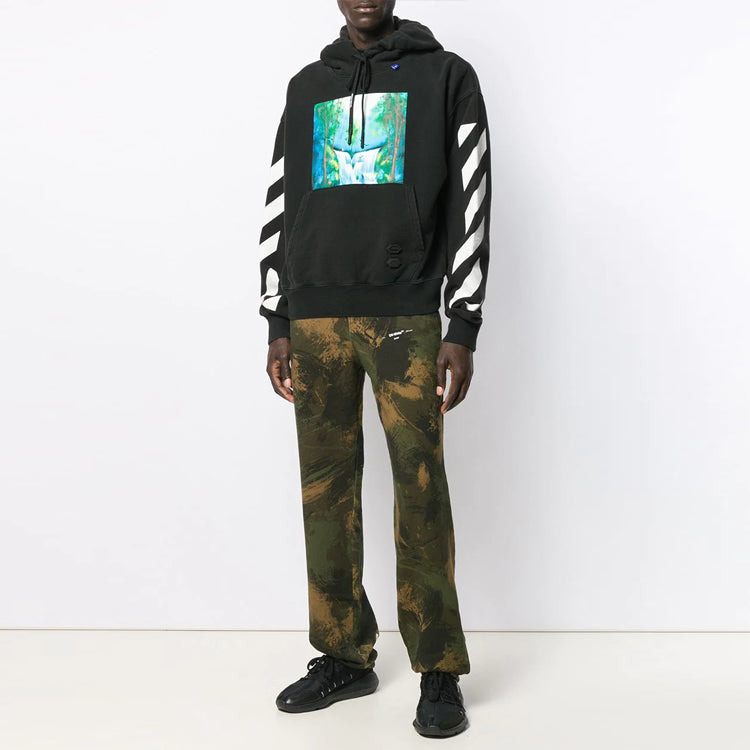 Men's Off-White Pattern Printing Black OMBB037E19E300151088 - 5