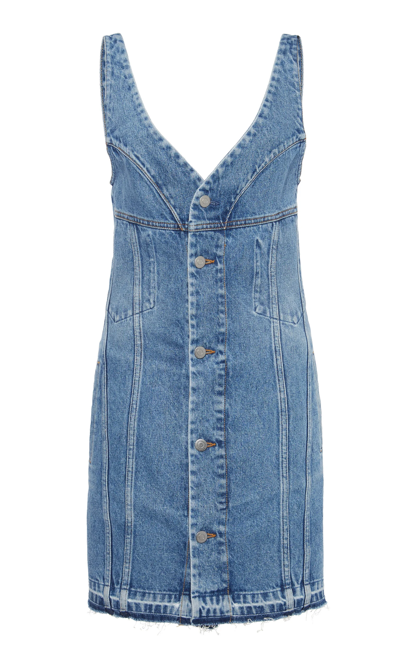 Sleeveless Denim Mini Dress medium wash - 1