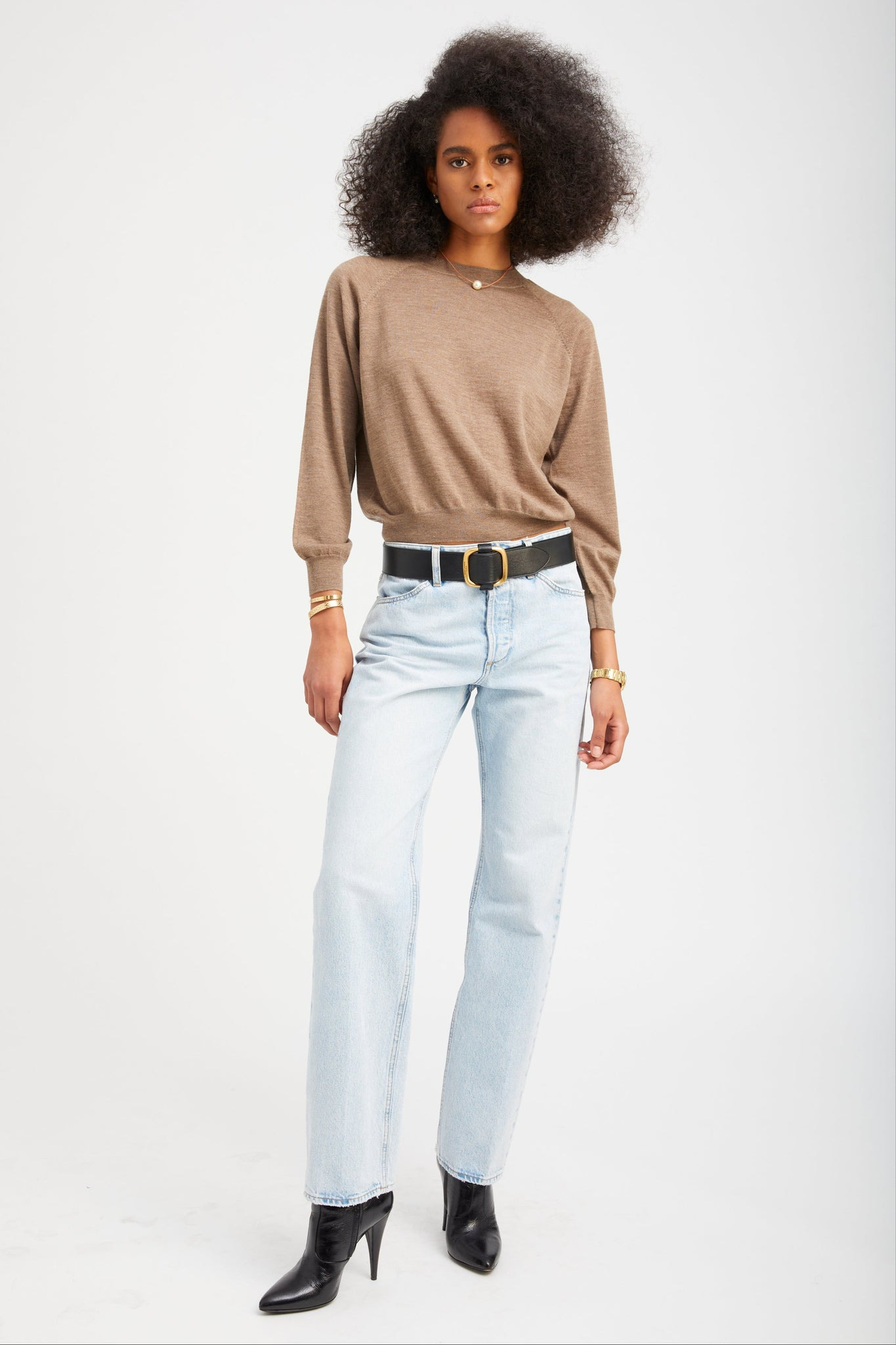 TRUFFLE CASHMERE RAGLAN SWEATER - 2