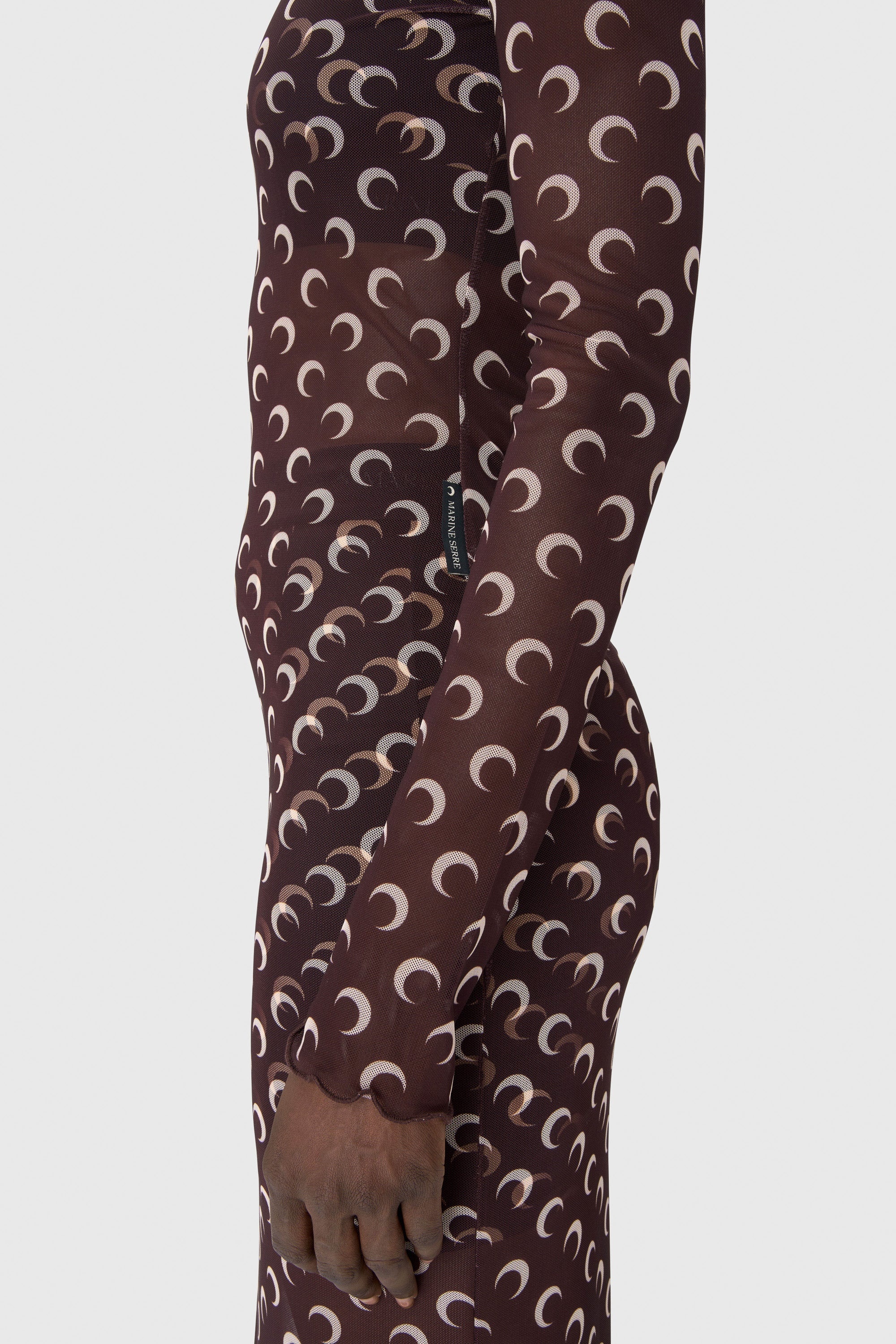 Moon Printed Mesh Panelled Dress - 3