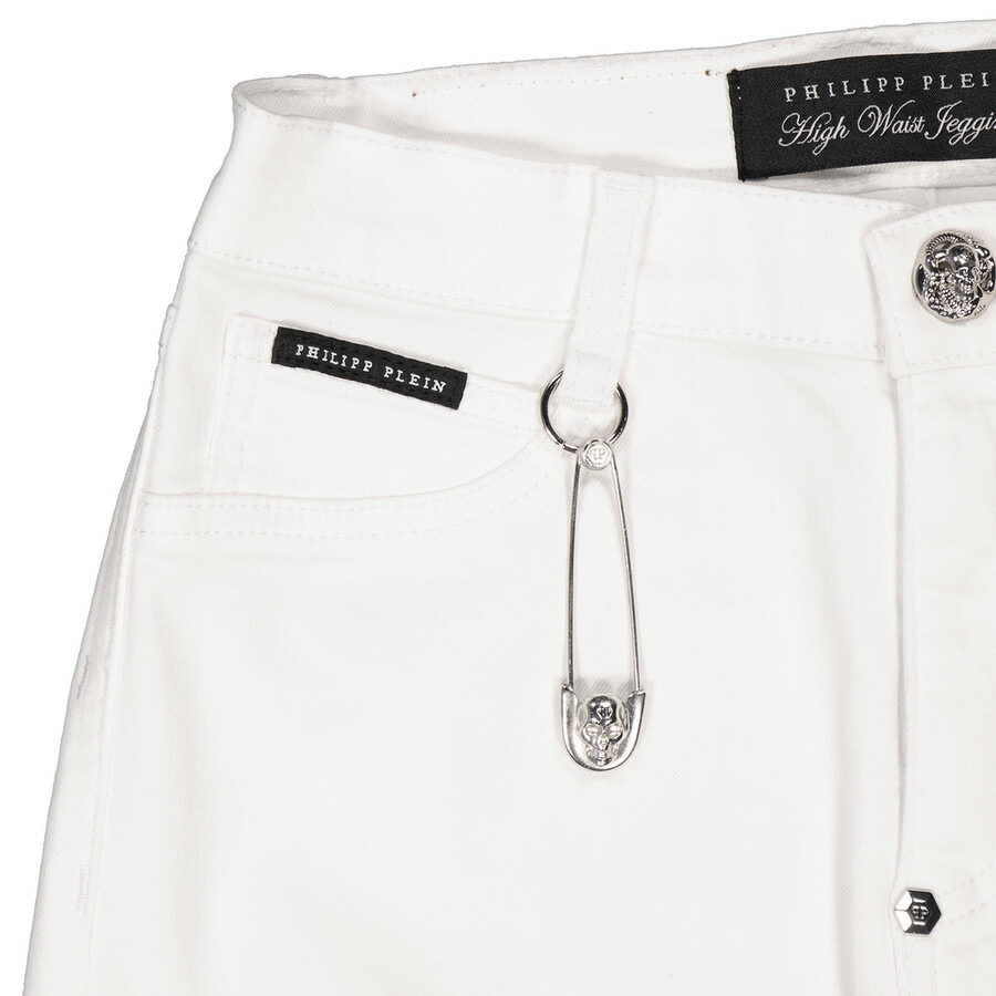 Philipp Plein White High-Waist Cotton Jeggings - 7