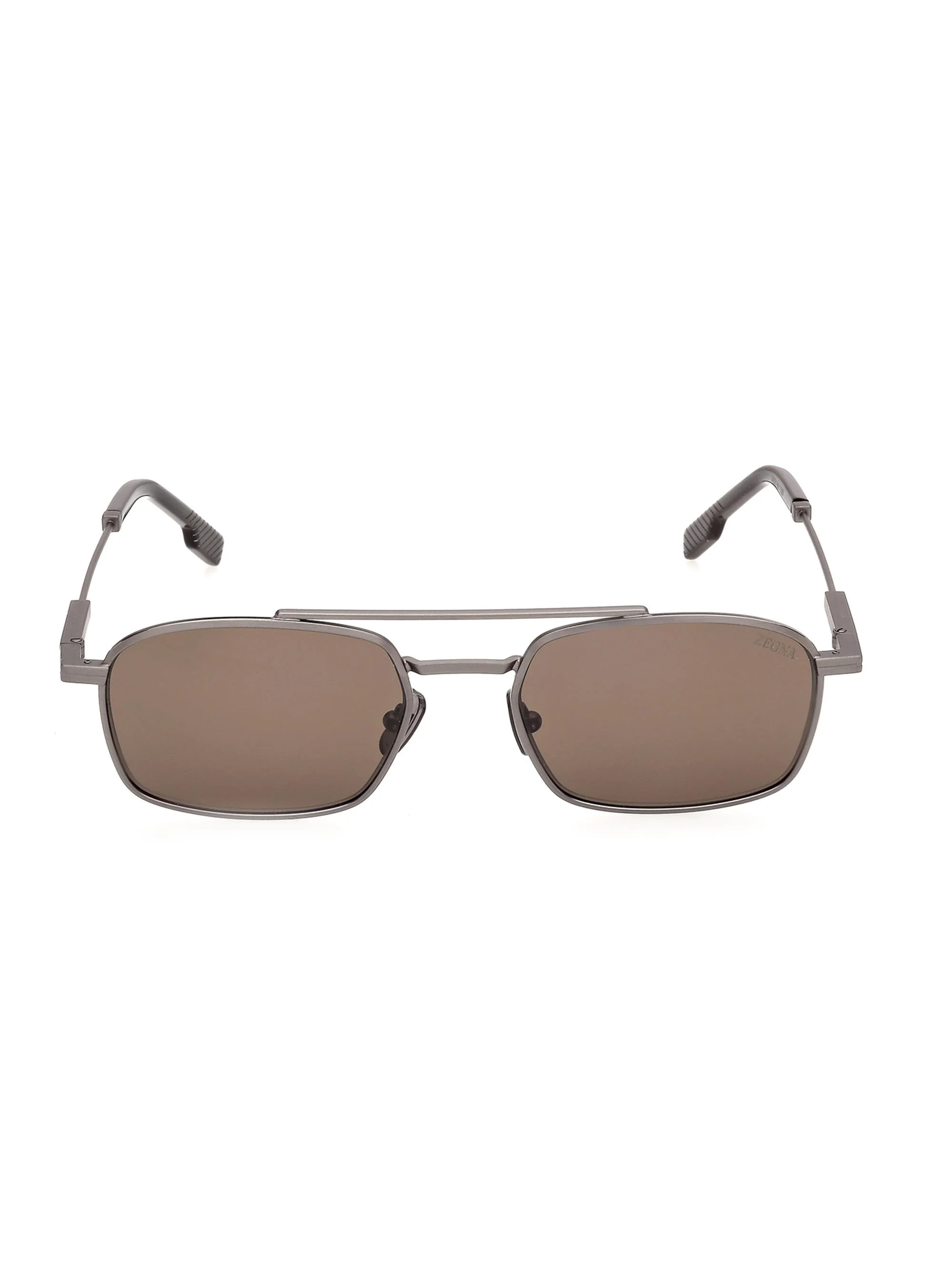 Men's 54MM Rectangular Sunglasses - Grey Brown - 1