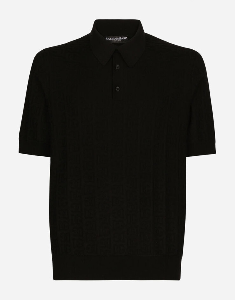 Silk jacquard polo-shirt with DG logo - 1