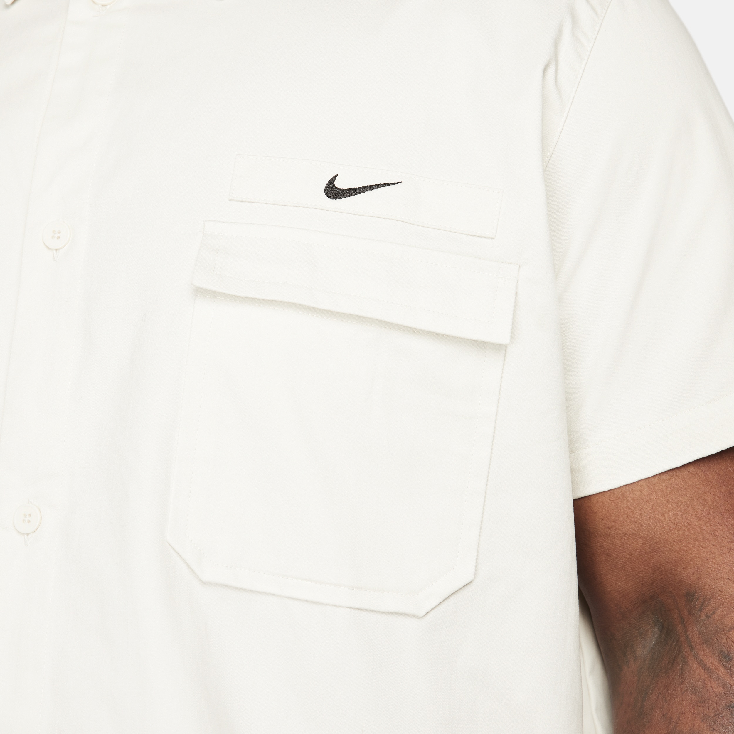 Nike Men's Life Woven Military Short-Sleeve Button-Down Shirt - 9