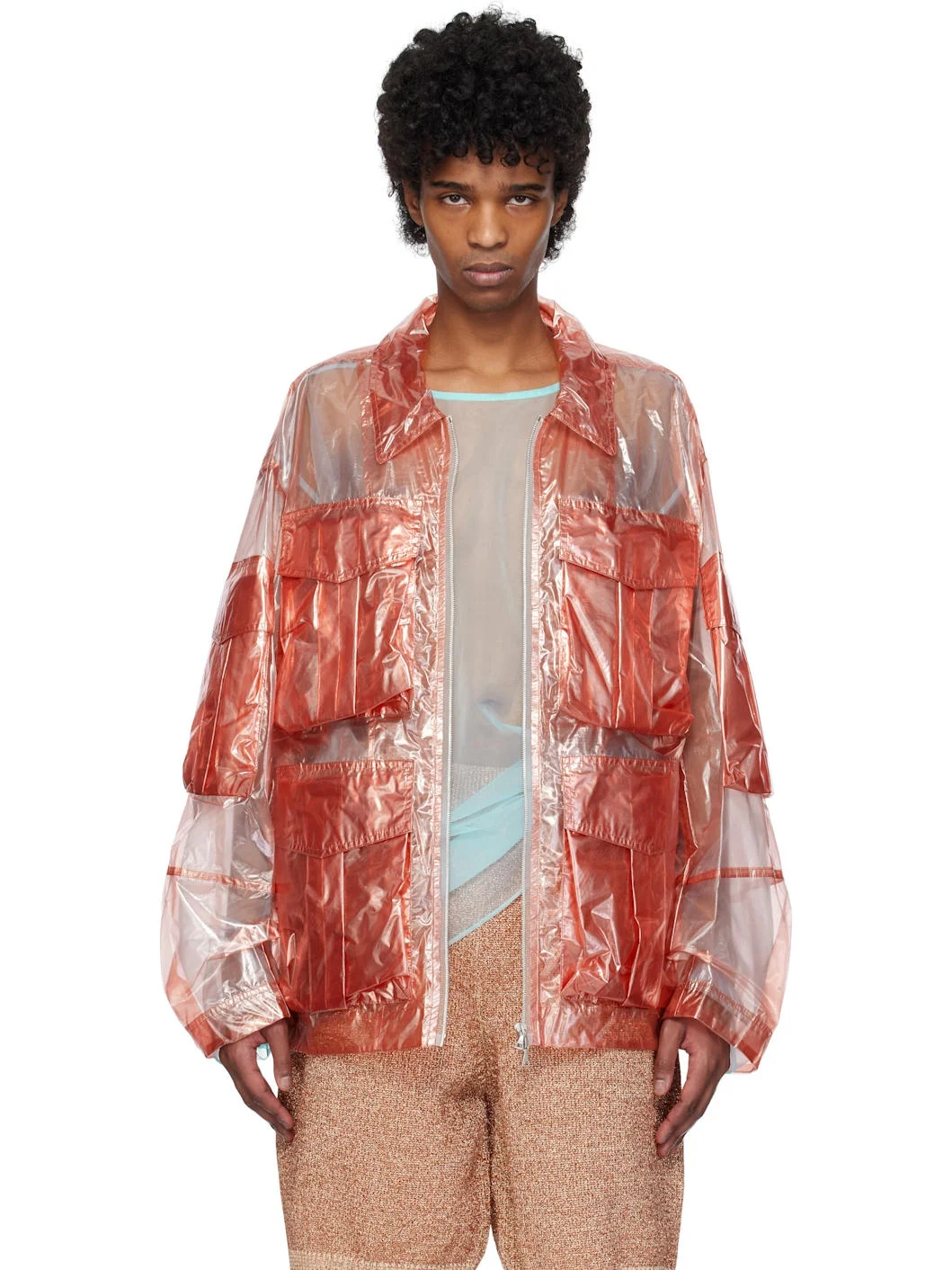 Orange Overdyed Transparent Jacket - 1