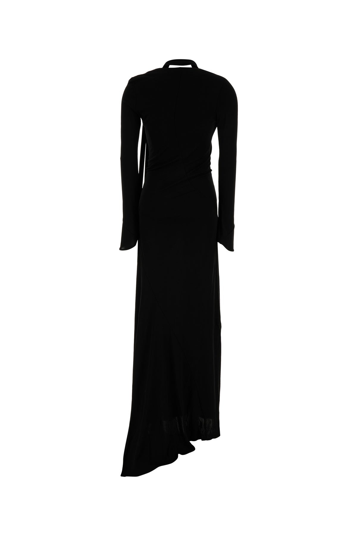 Black crepe long dress - 2