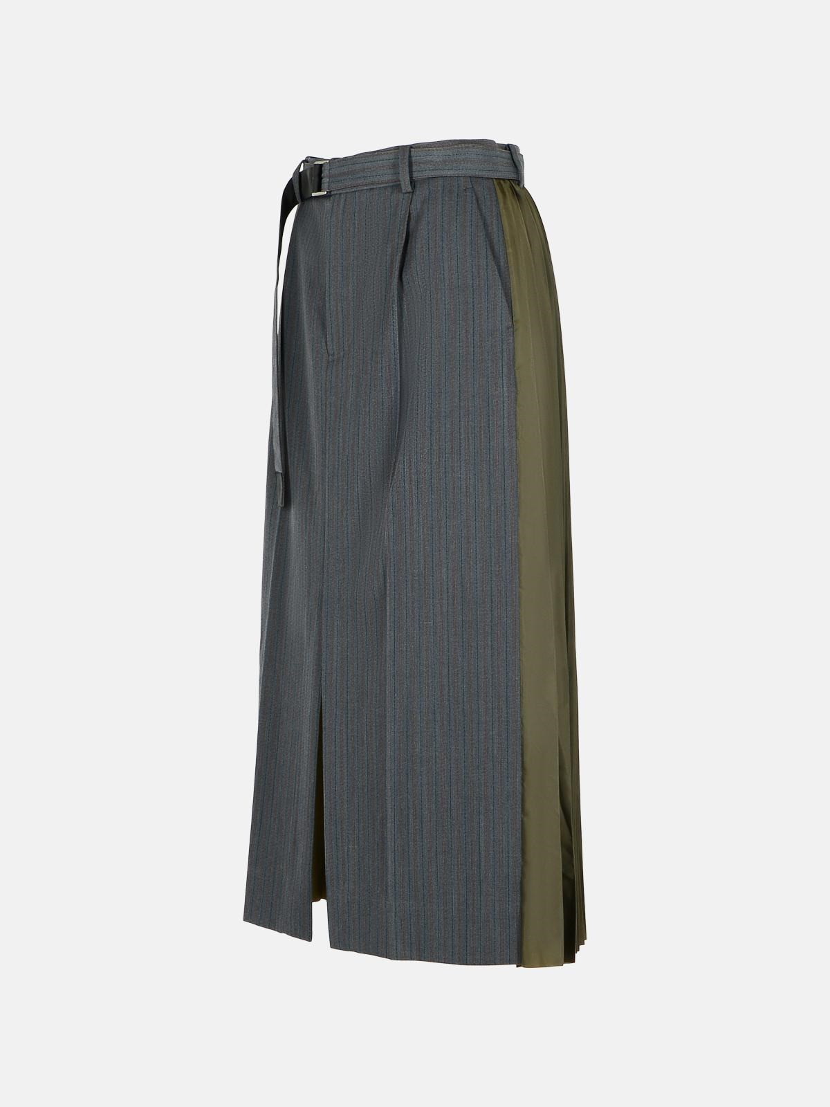 GREY WOOL BLEND SKIRT - 2