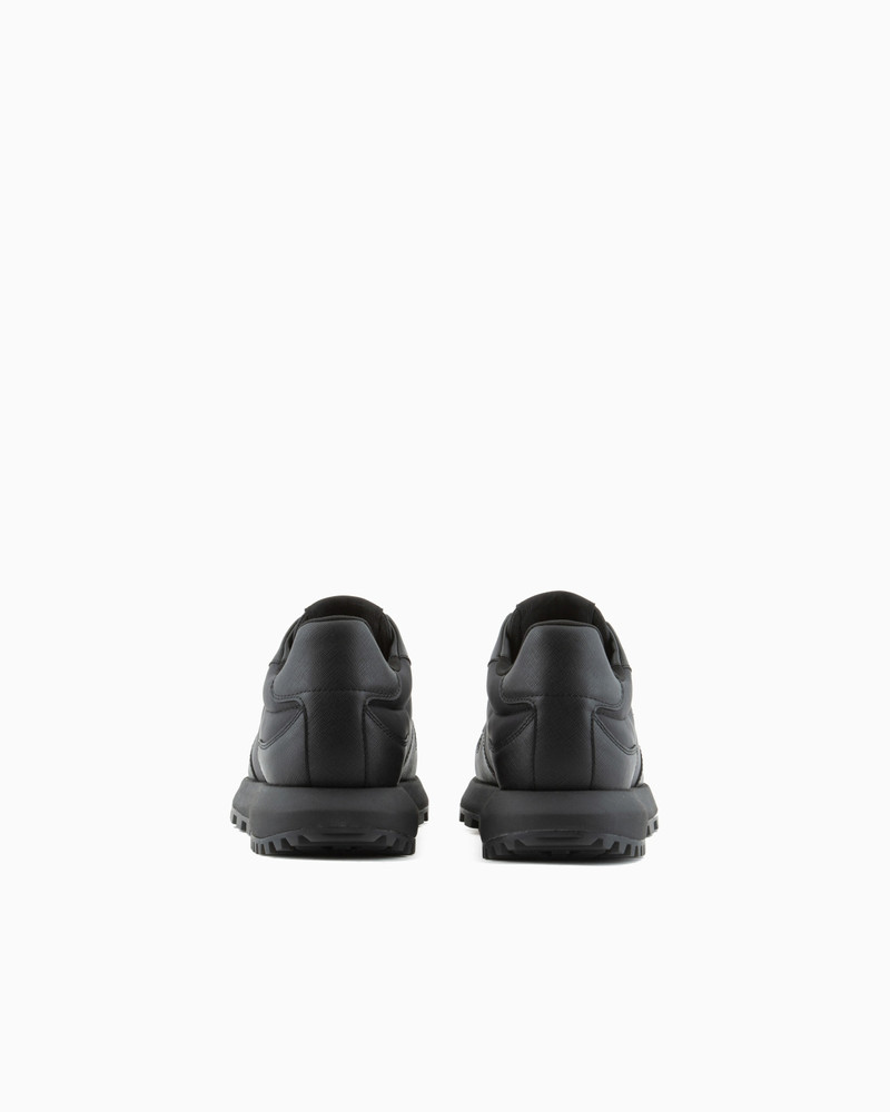 EMPORIO ARMANI ASV RECYCLED NYLON SNEAKERS WITH REGENERATED SAFFIANO DETAILS outlook