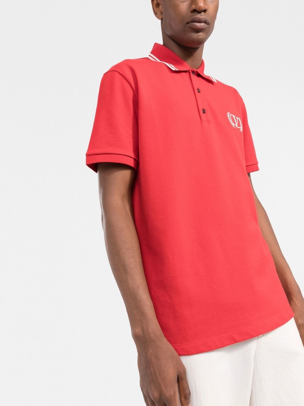 embroidered VLogo polo shirt - 3