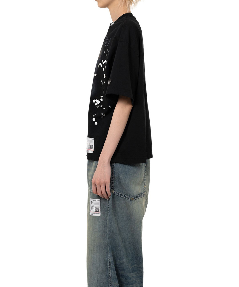 Cat Printed Embellished Distressed T-Shirt 10