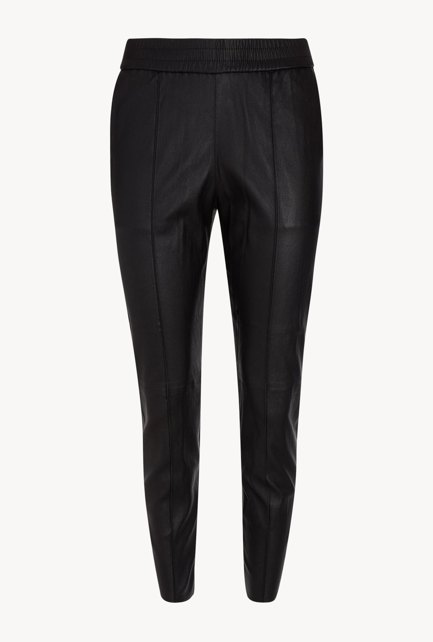 BLACK LEATHER JOGGERS - 5