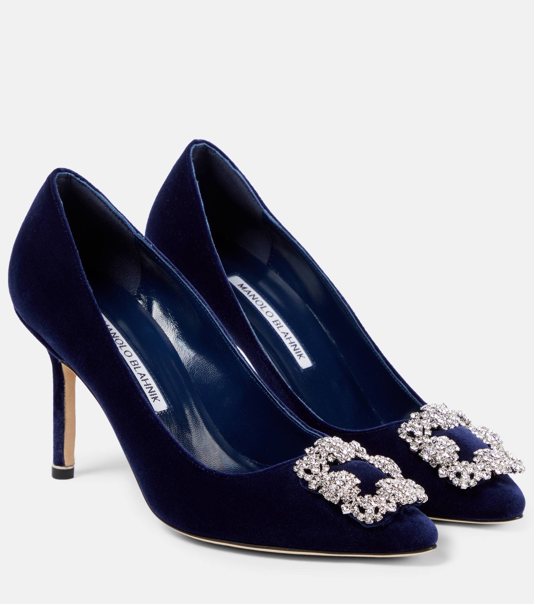 Hangisi 90 embellished velvet pumps - 1