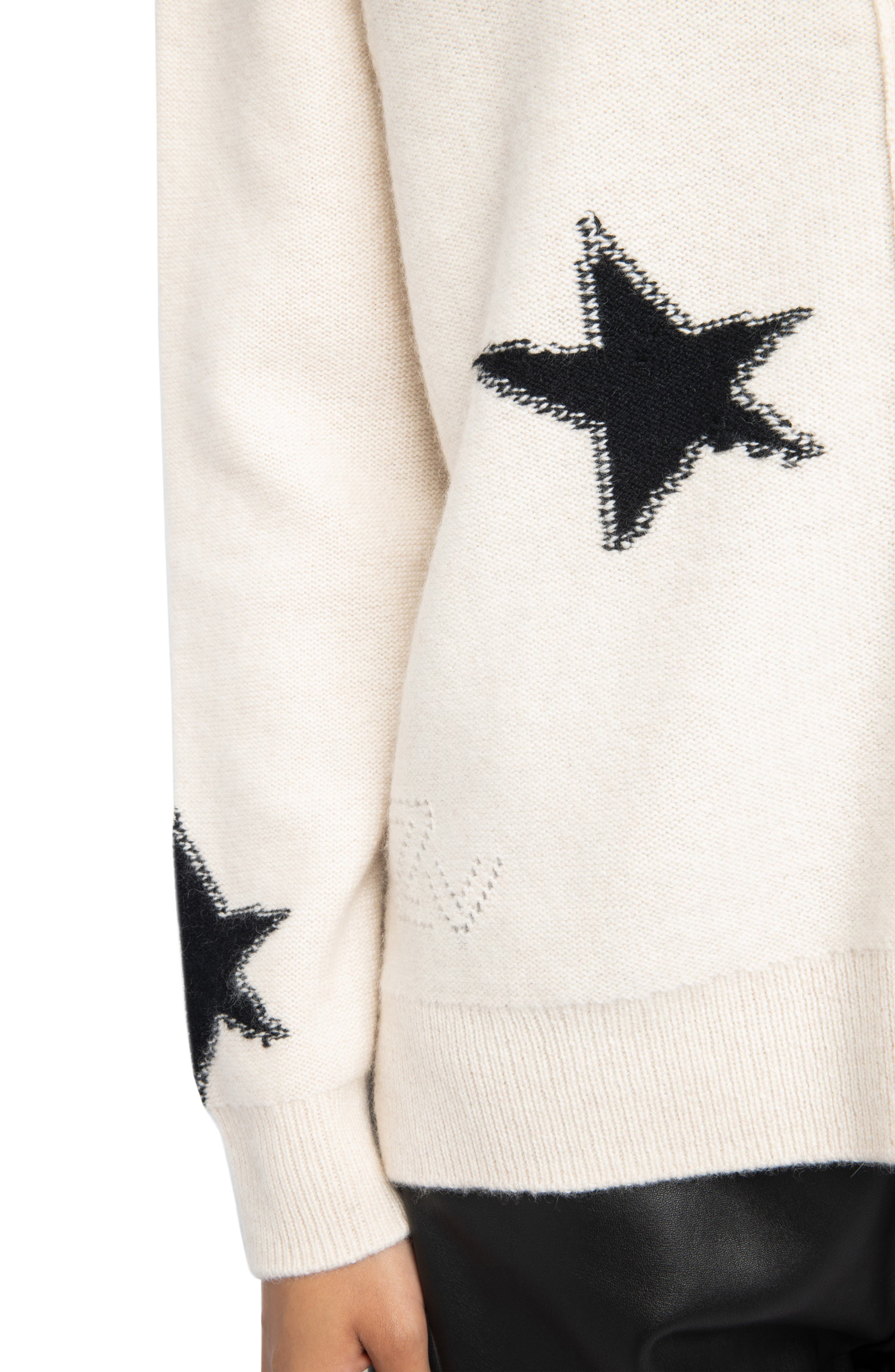 Zadig & Voltaire Mirka Star Cashmere Cardigan in Ecru at Nordstrom - 4
