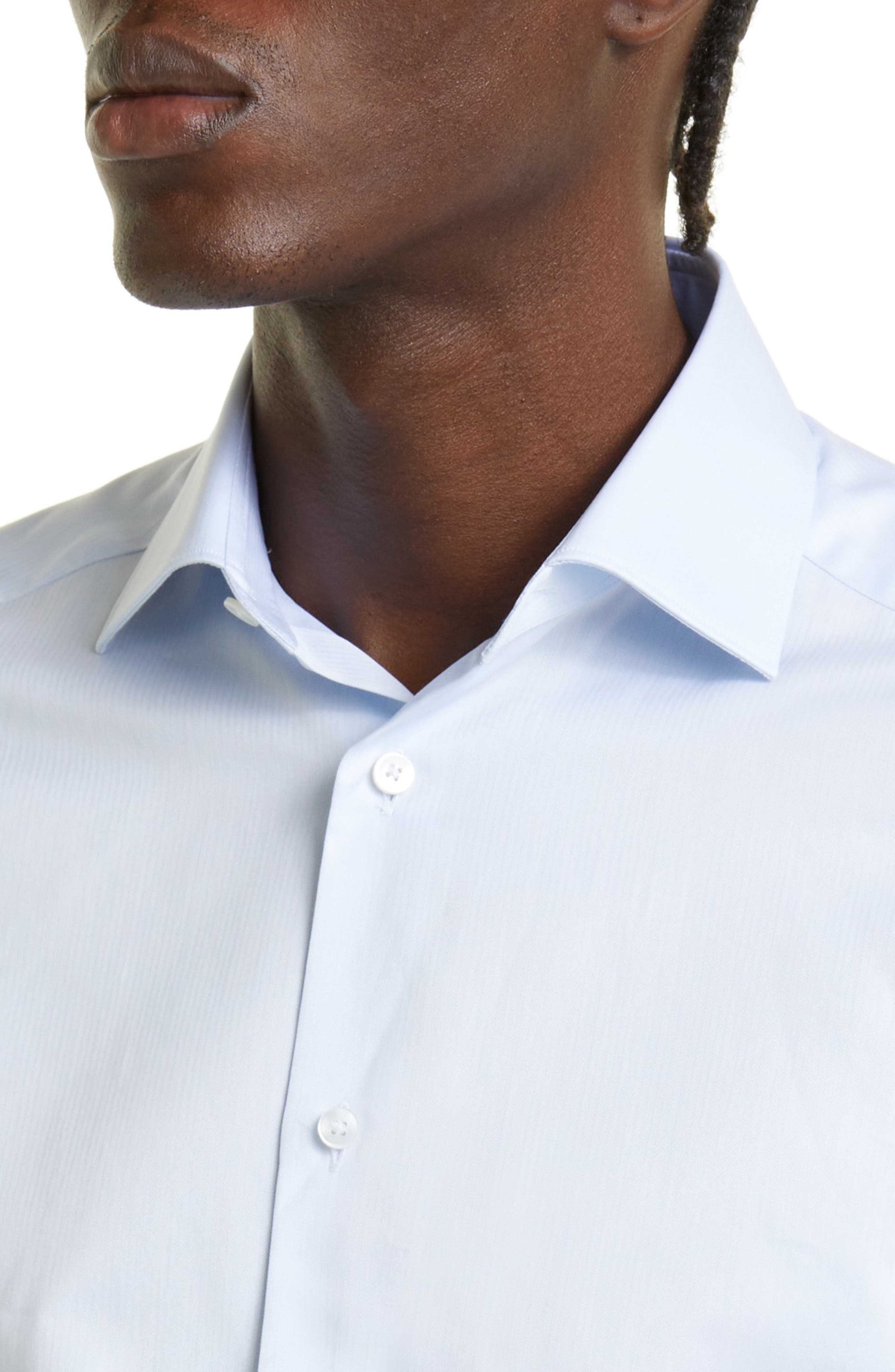 Microstripe Trecapi Cotton Button-Up Shirt - 4