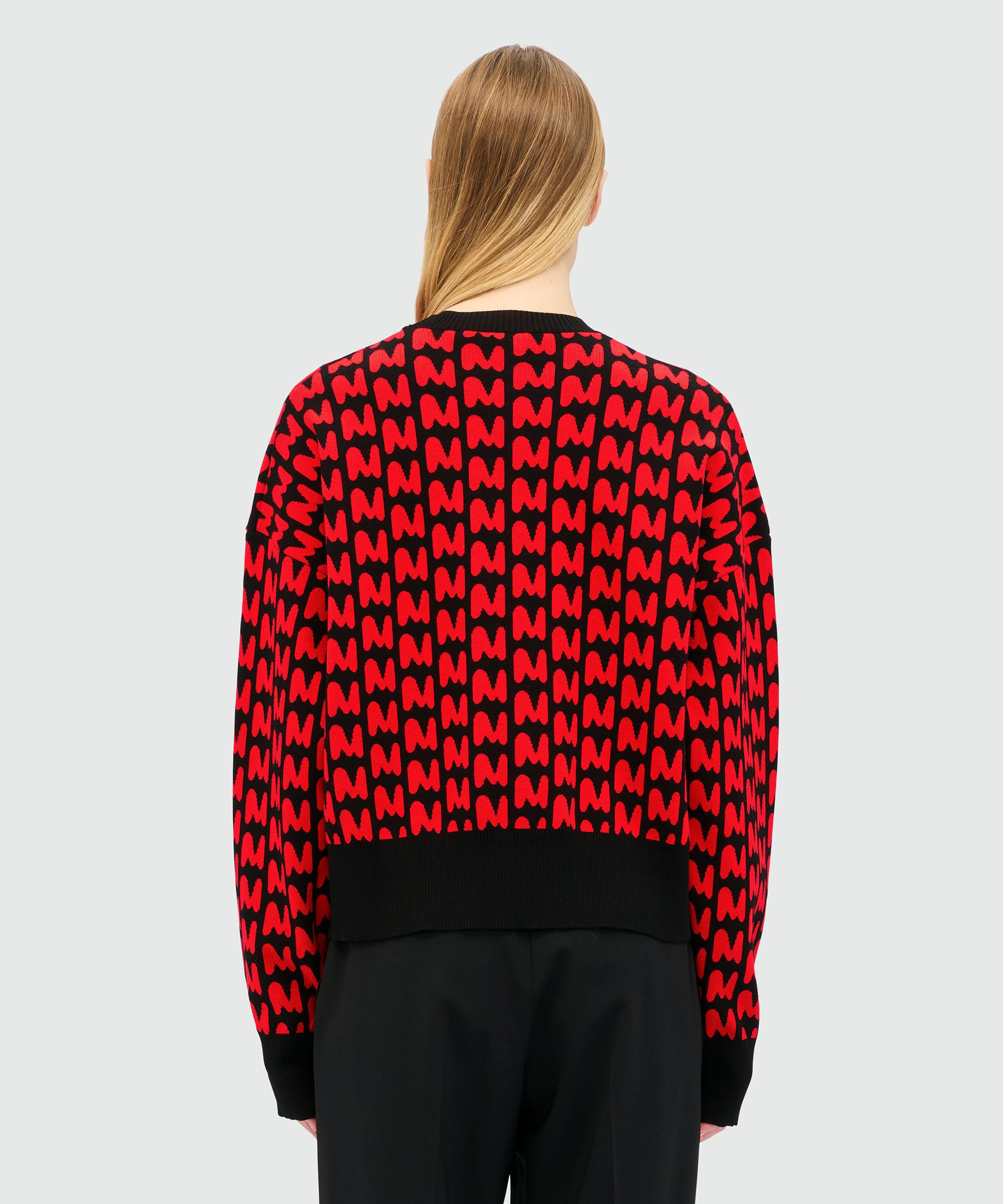 Black jacquard sweater with "TheMwave" motif - 3