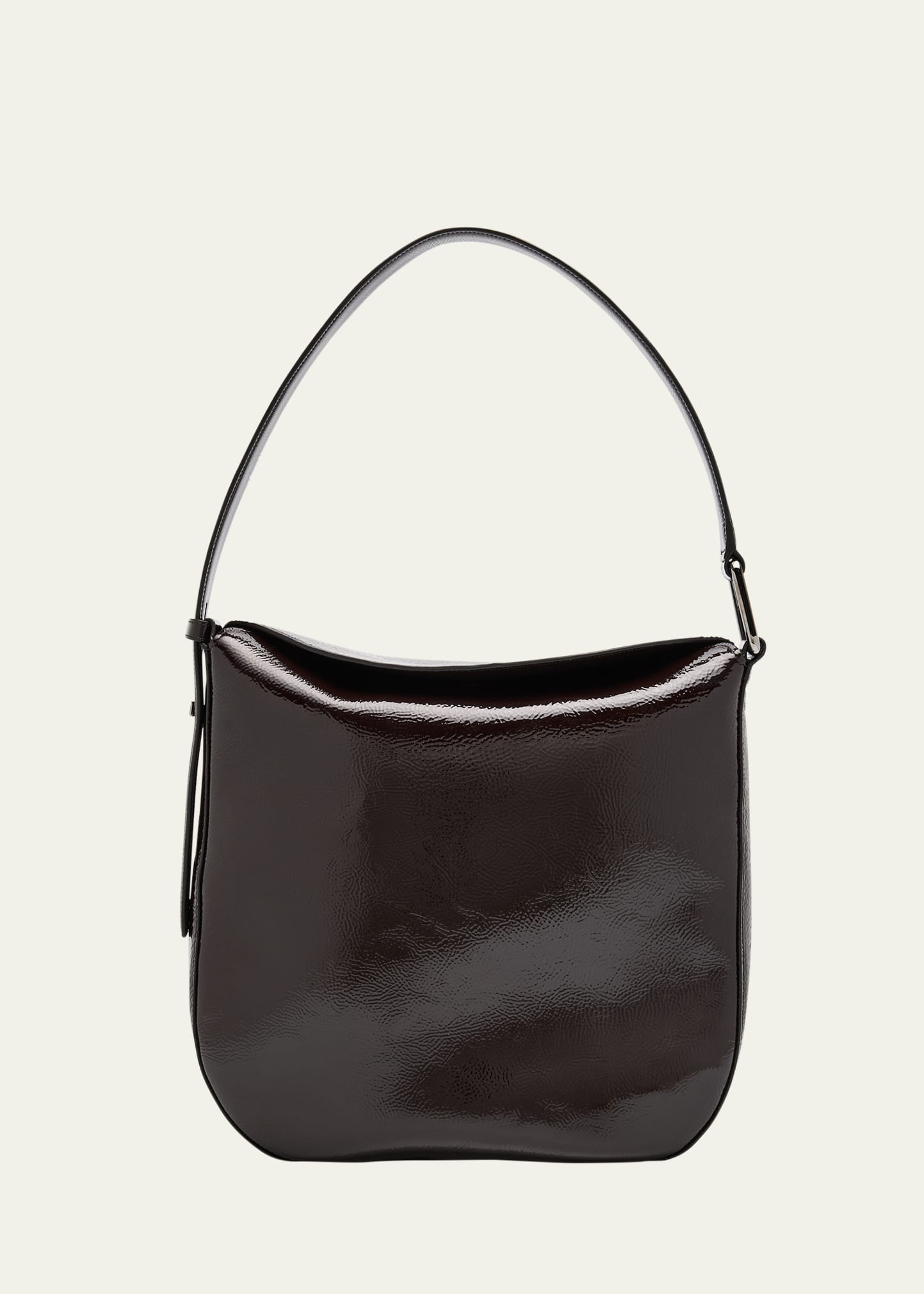 Anna Medium Lacquered Leather Hobo Bag - 1
