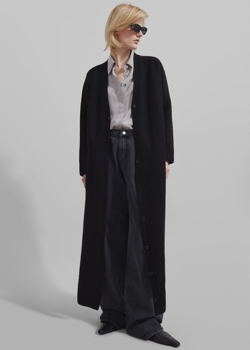 Emi Long Knit Cardigan - Black 3