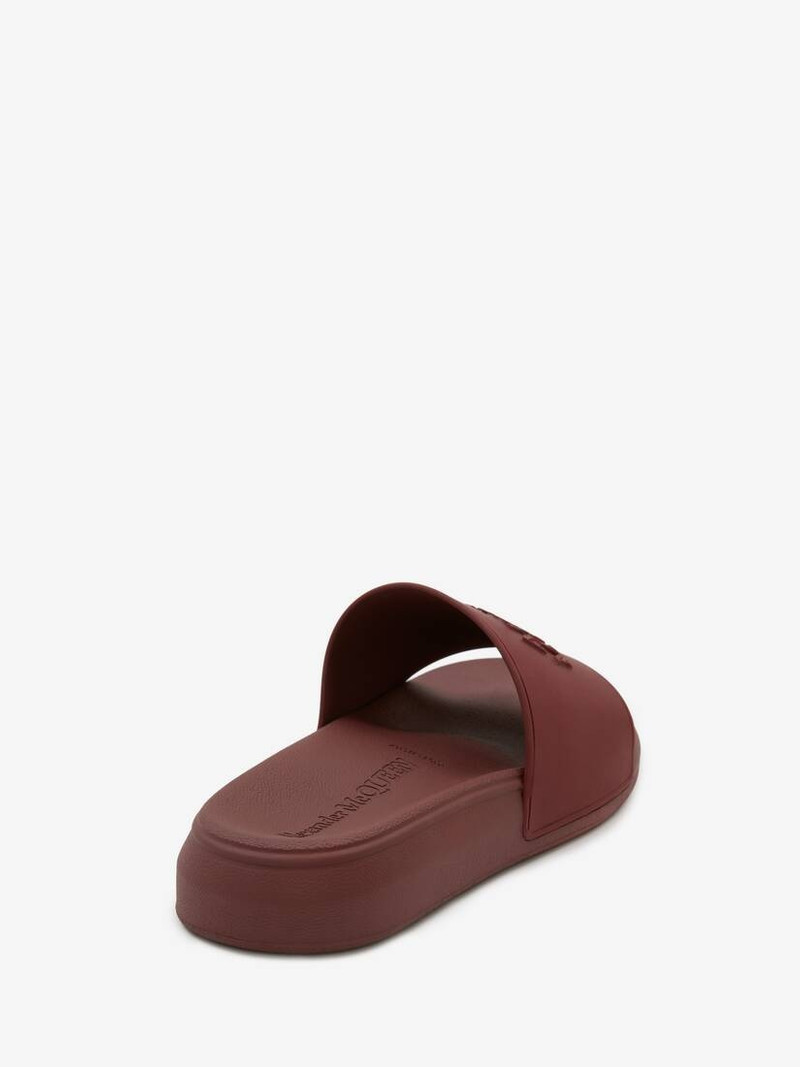 Alexander McQueen Alexander Mcqueen Pool Slide in Burgundy outlook