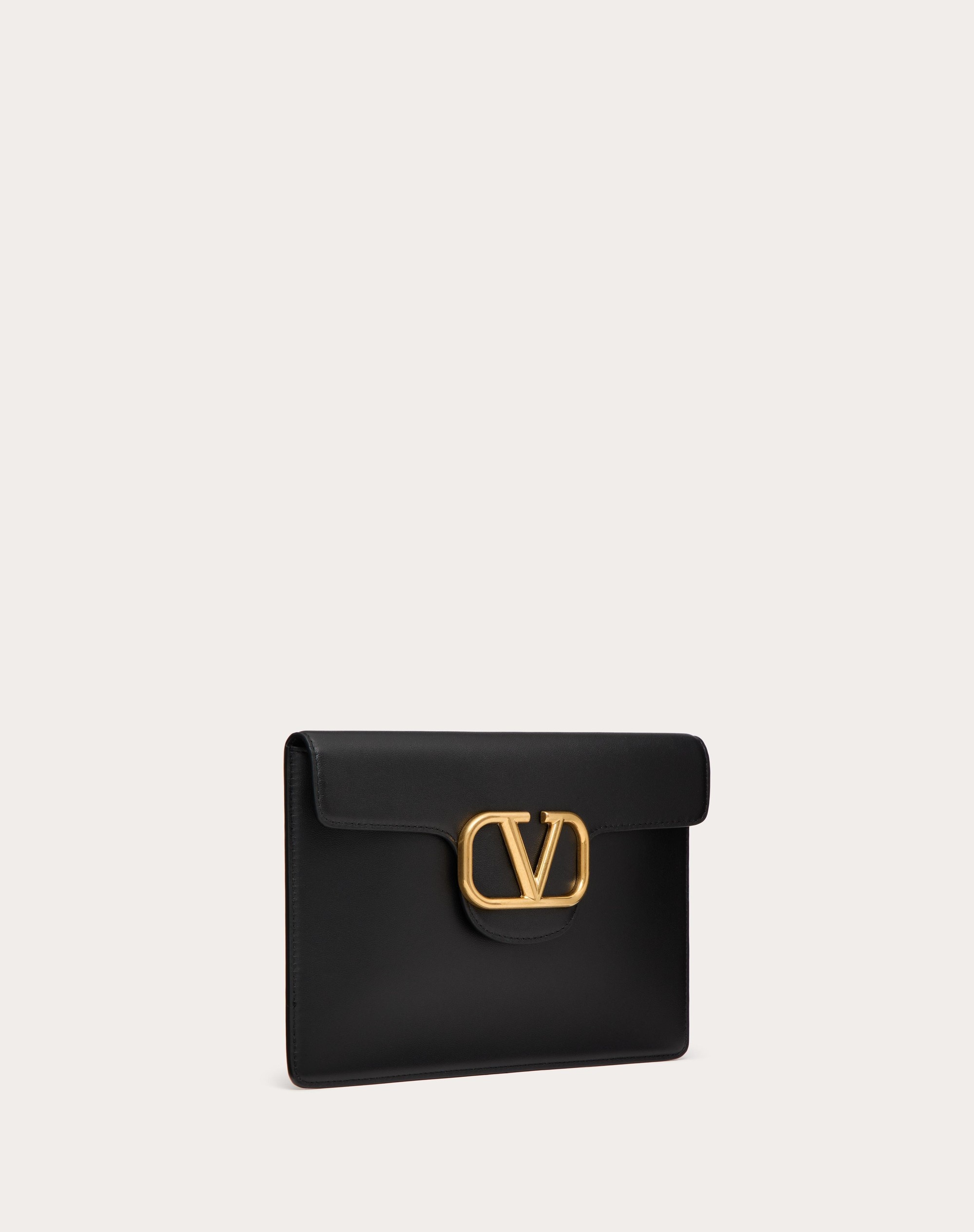 VALENTINO GARAVANI LOCÒ CALFSKIN CLUTCH BAG - 2