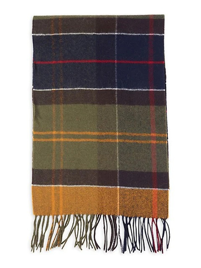 plaid-check print scarf - 1