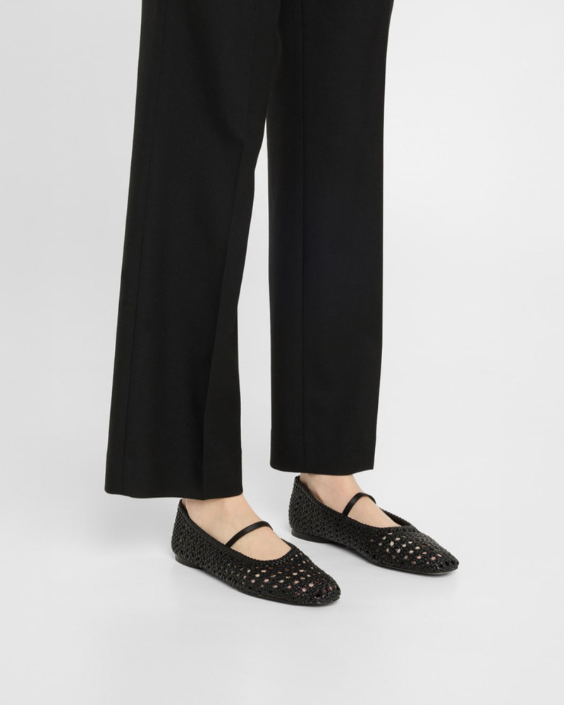 Vince Vivian Crochet Leather Mary Jane Ballerina Flats outlook
