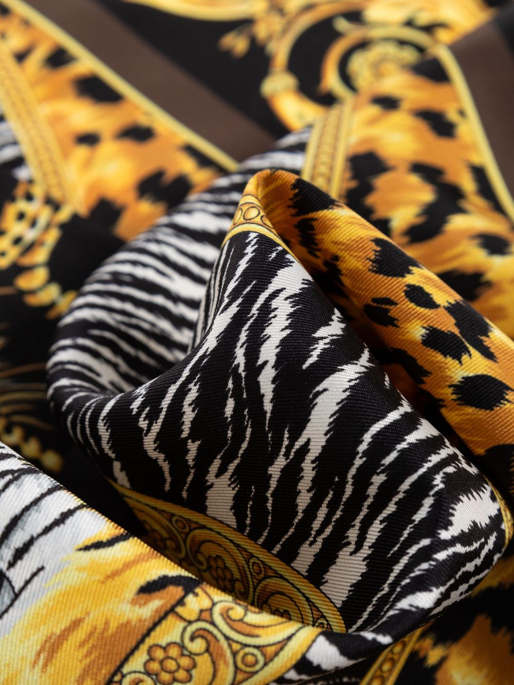 tiger-print silk scarf - 2