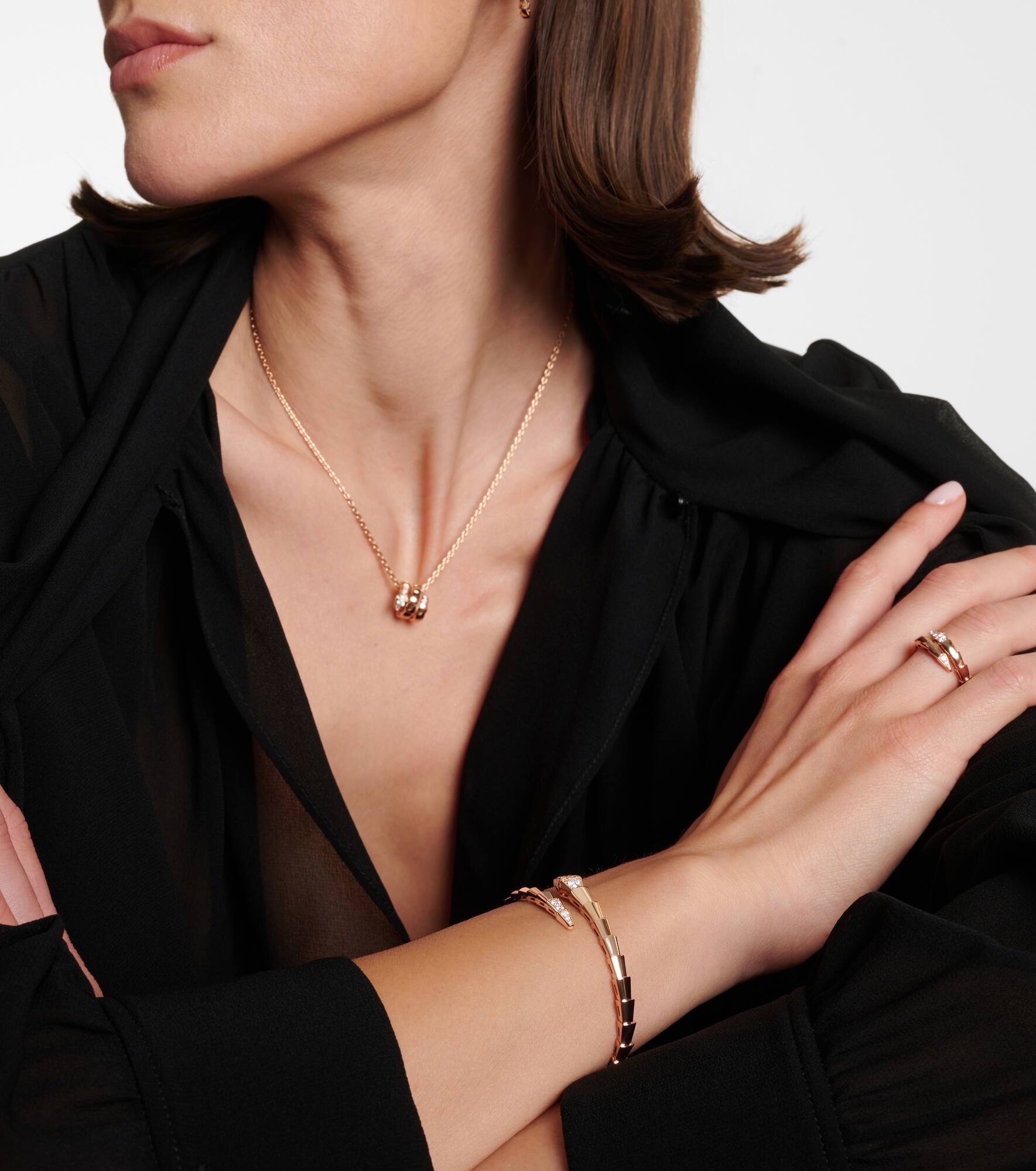 Serpenti Viper 18kt rose gold bracelet with diamonds - 2