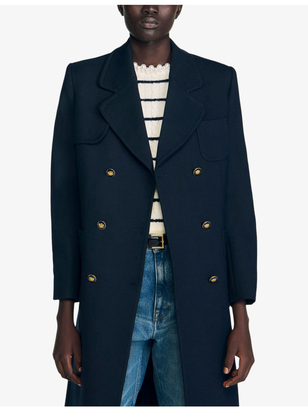 Double-Breasted Patch-Pocket Stretch-Twill Coat - 3