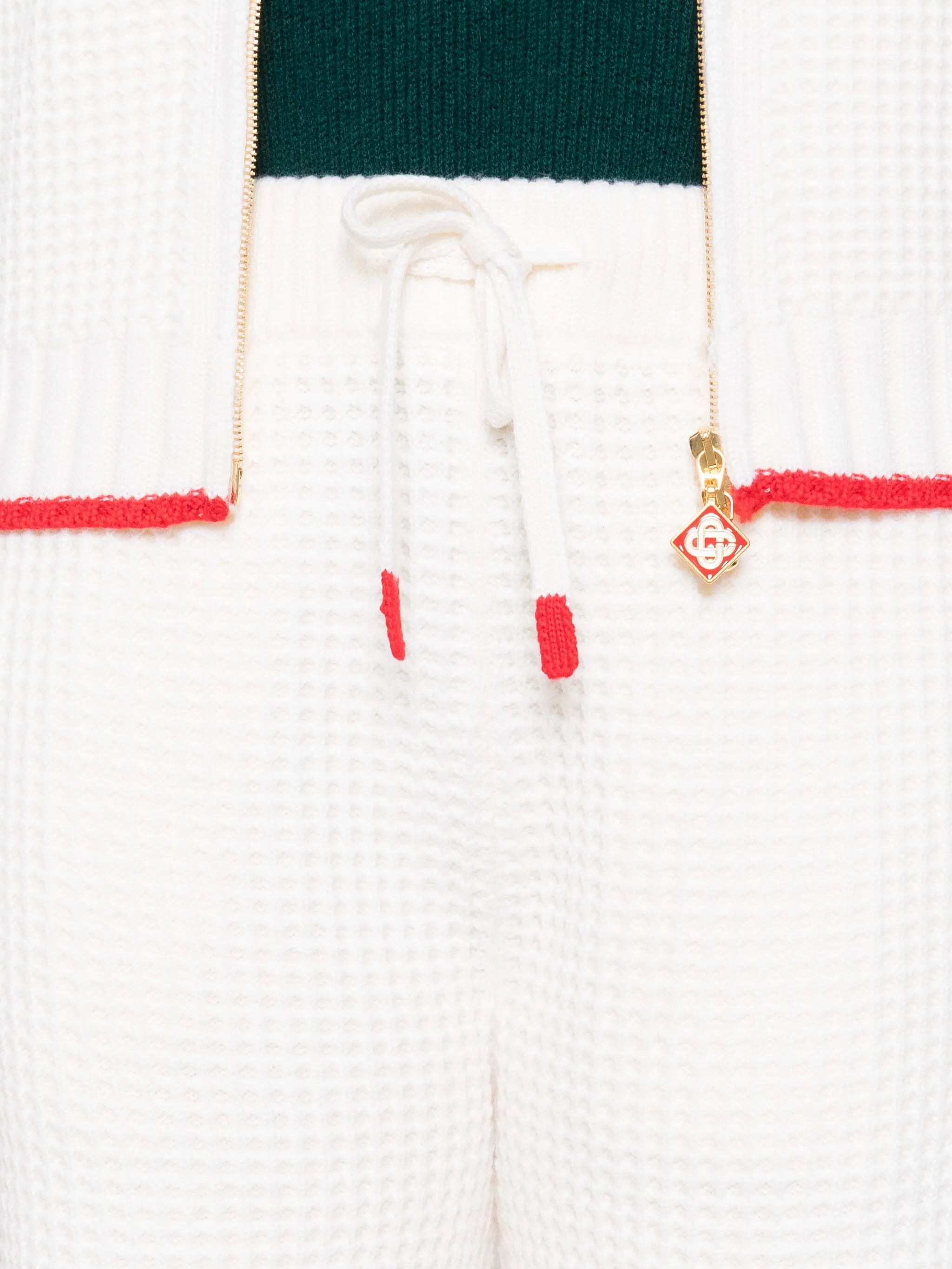 contrast-trim waffle-knit trousers - 5