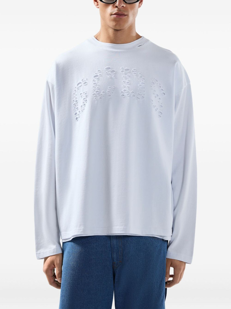 laser cut-logo long-sleeved T-shirt 3