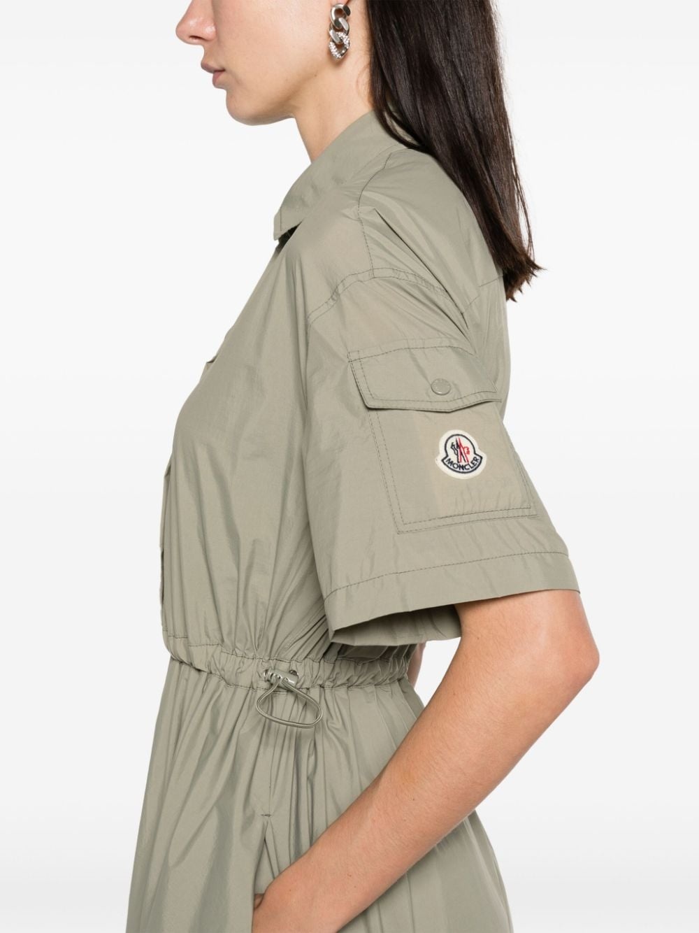 classic-collar midi shirt dress - 5