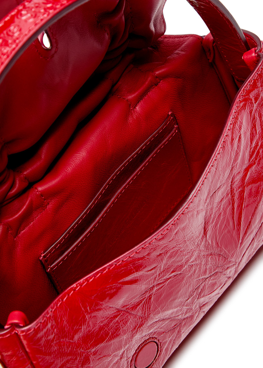 Acne Studios Mini Crinkled Patent Leather top Handle bag - 4