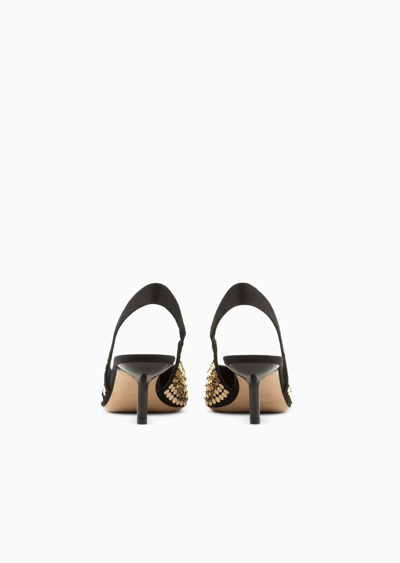 Slingback court shoes with flat studs - 4