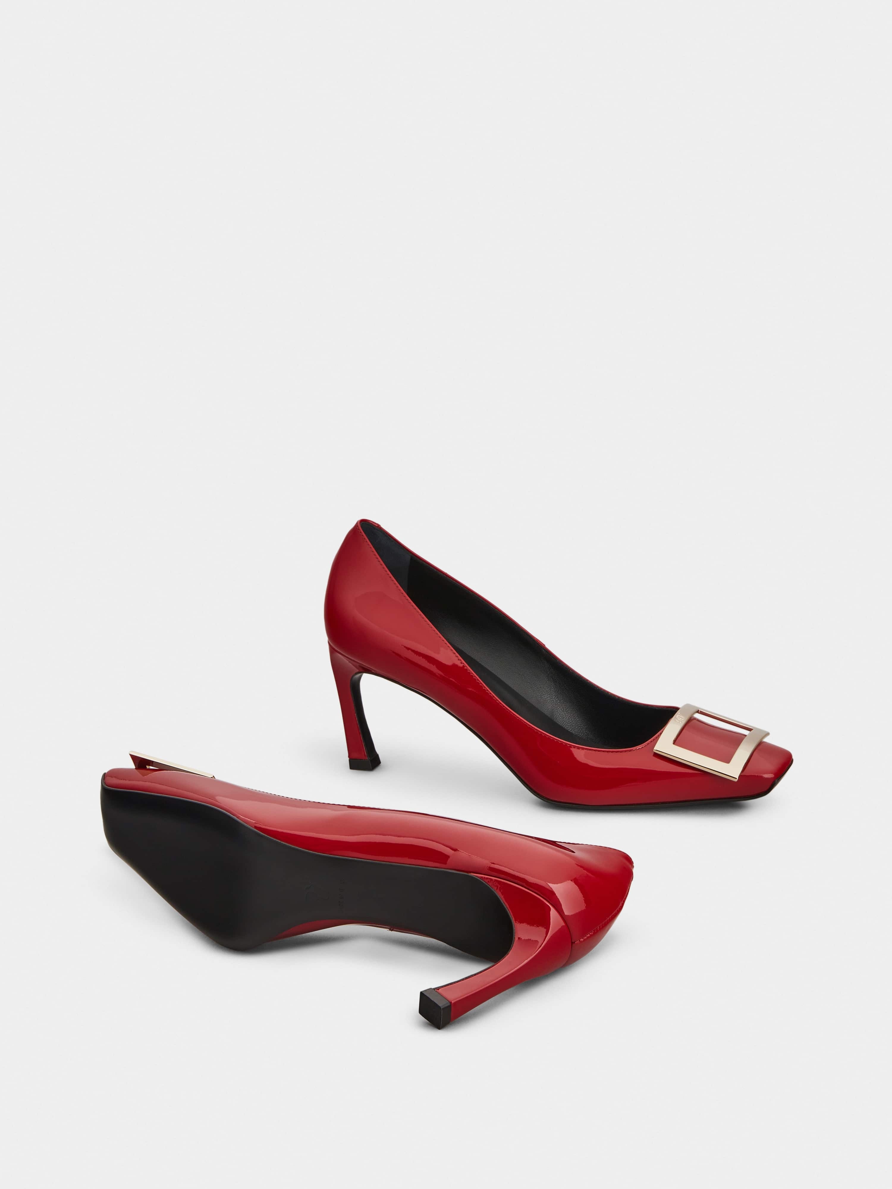 Trompette Metal Buckle Pumps in Patent Leather - 6