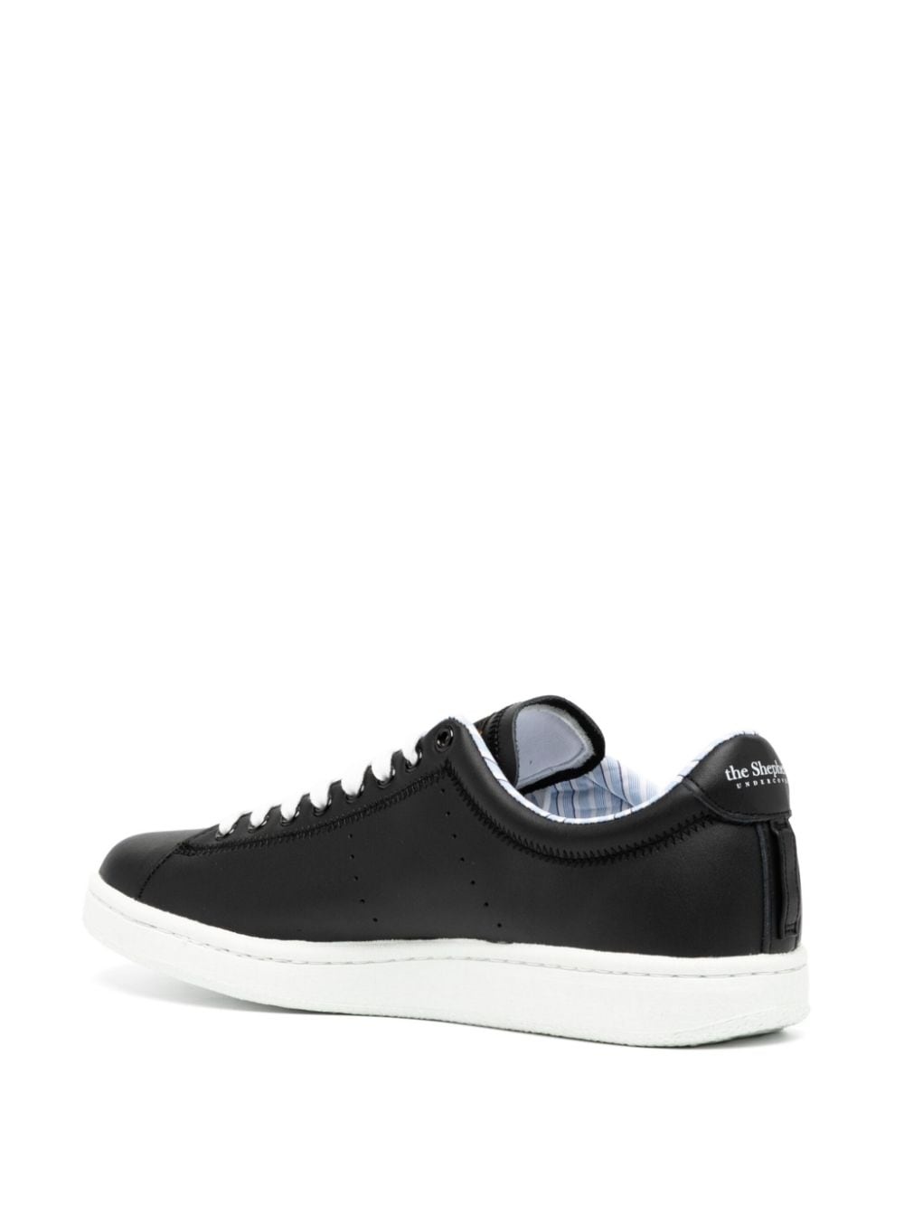 logo-patch leather sneakers - 3