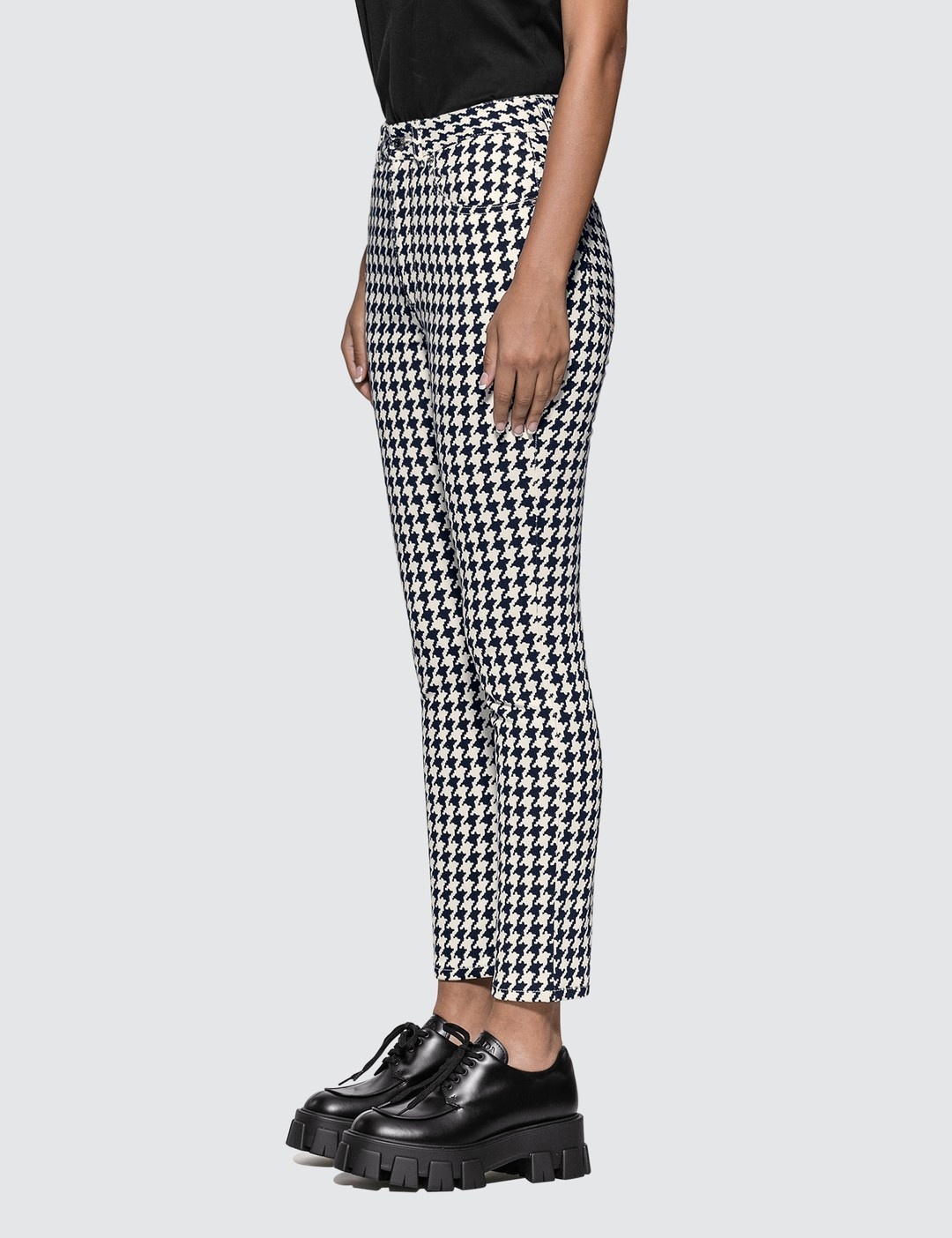 ALLOVER HOUNDSTOOTH DENIM JEANS - 2