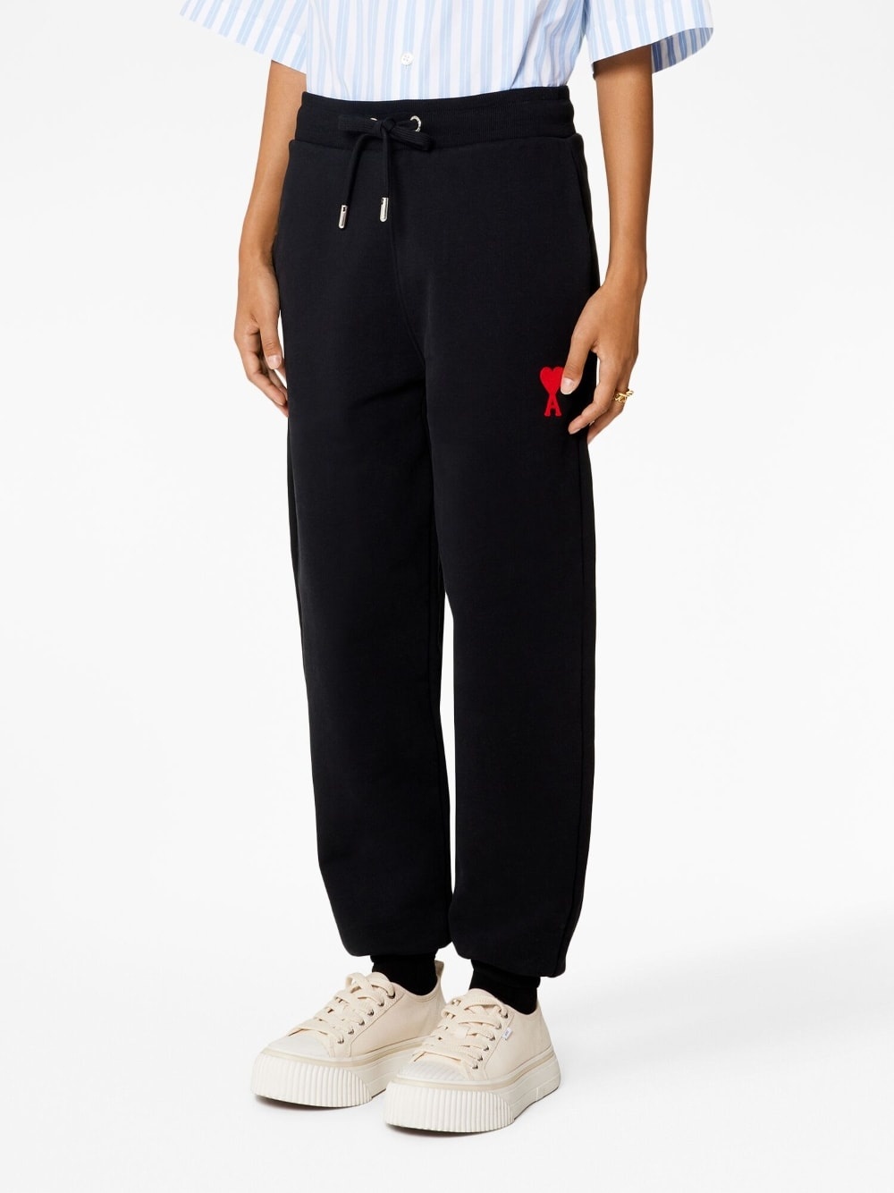 embroidered-logo cotton track pants - 4