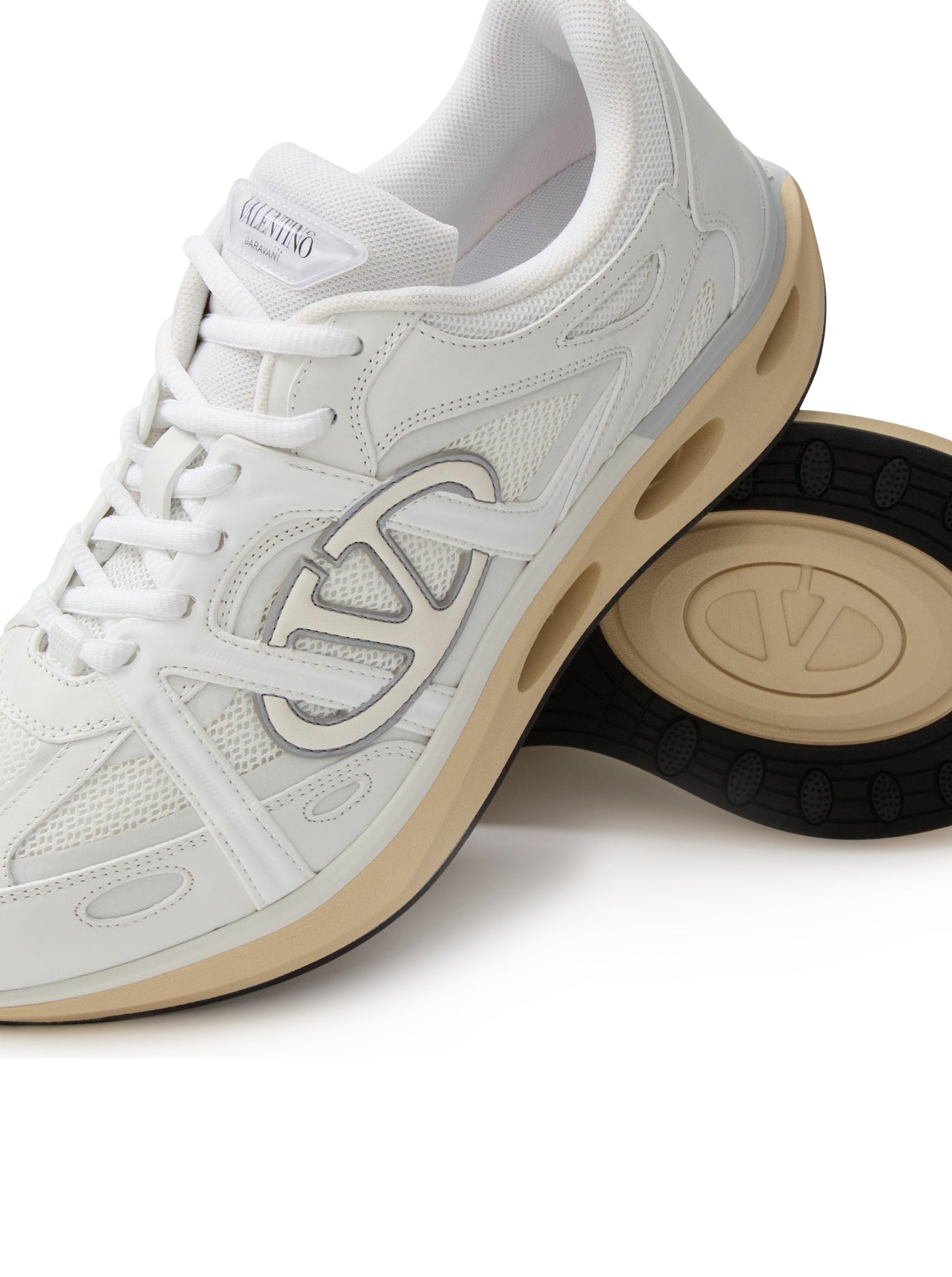 LOW TOP VLOGO EASYJOG SNEAKERS IN CALFSKIN AND FABRIC - 5