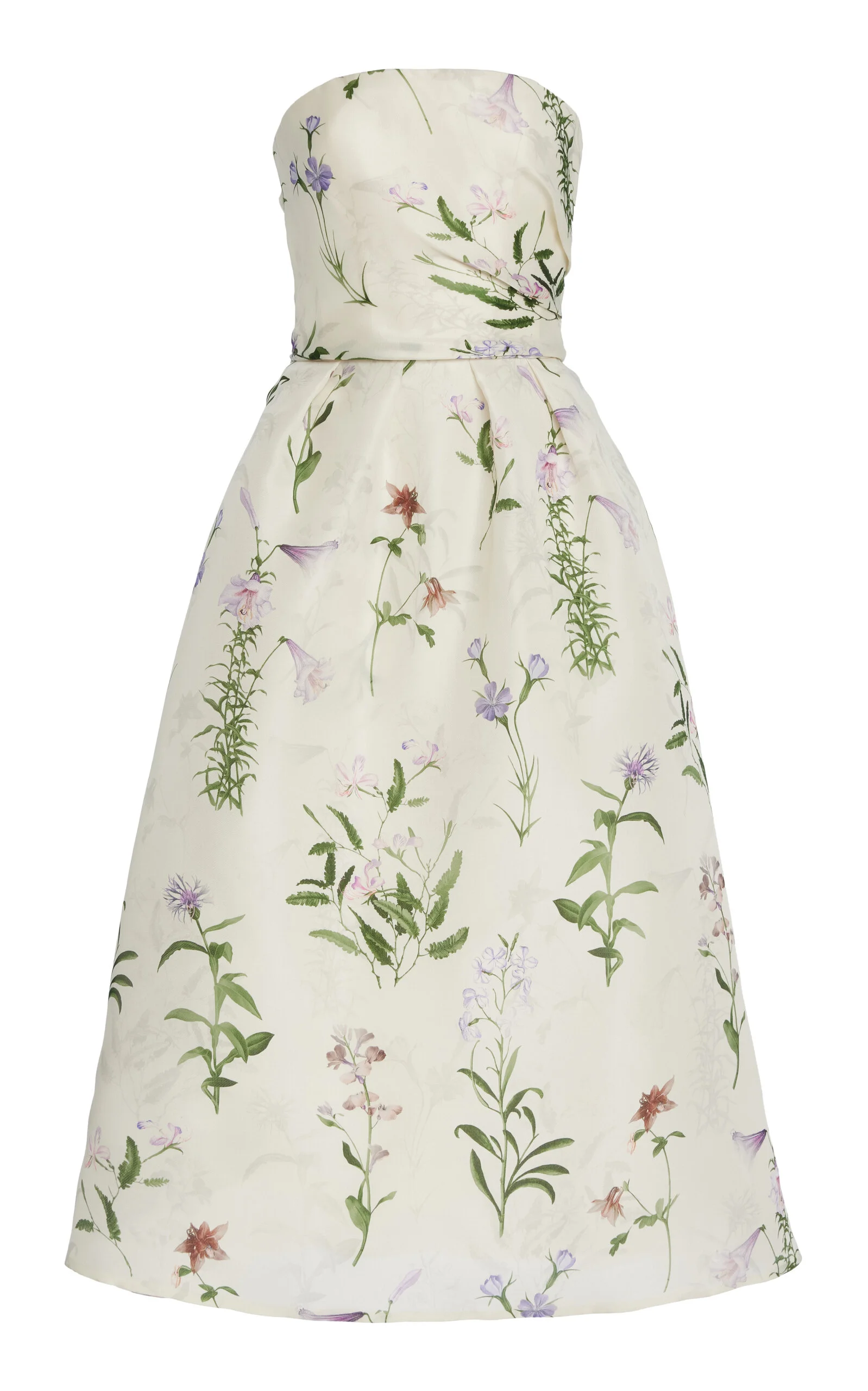 Printed Silk Midi Dress floral - 1