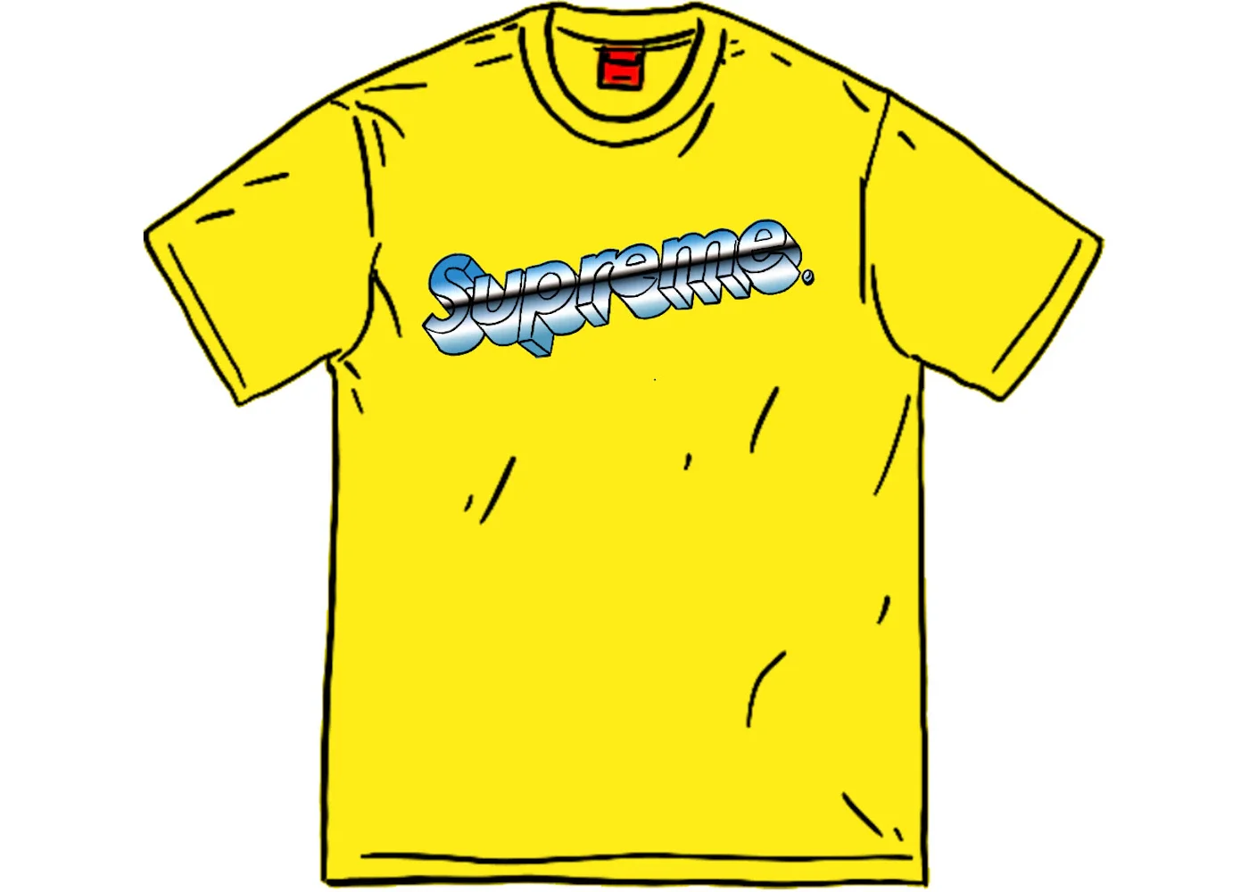 Supreme Chrome Logo Tee Yellow - 1