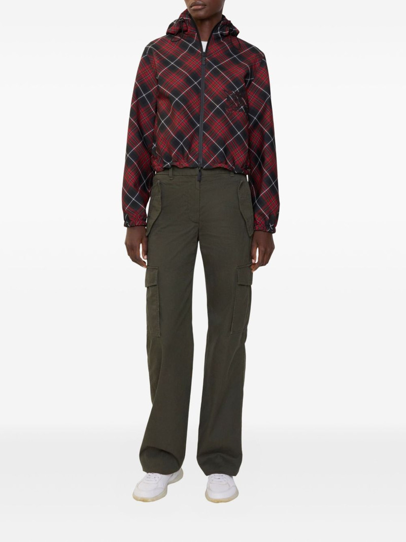 Burberry check-pattern hooded jacket outlook